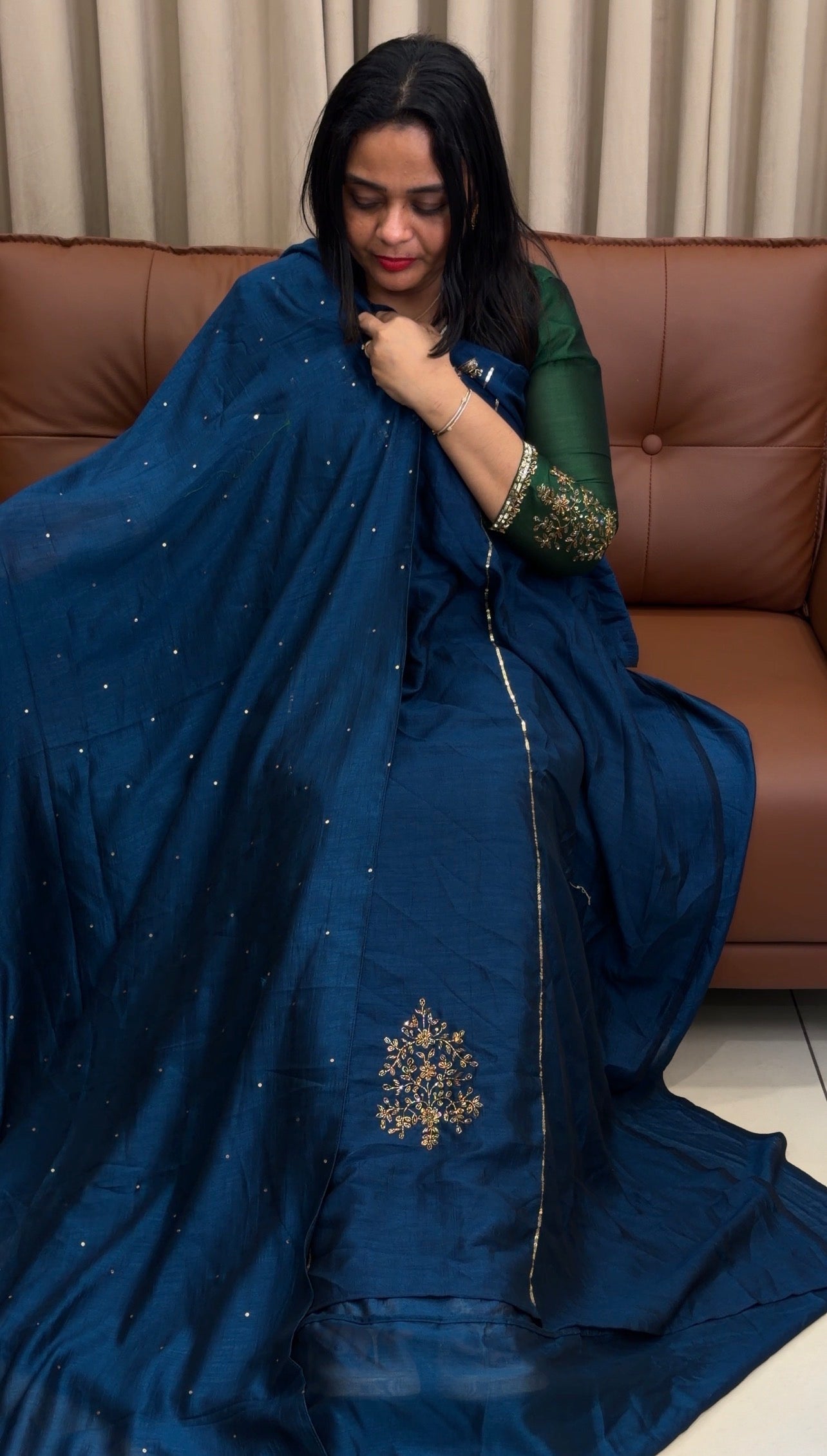 SEMI RAW SILK UNSTITCHED SALWAR SUITS - IHA 33819
