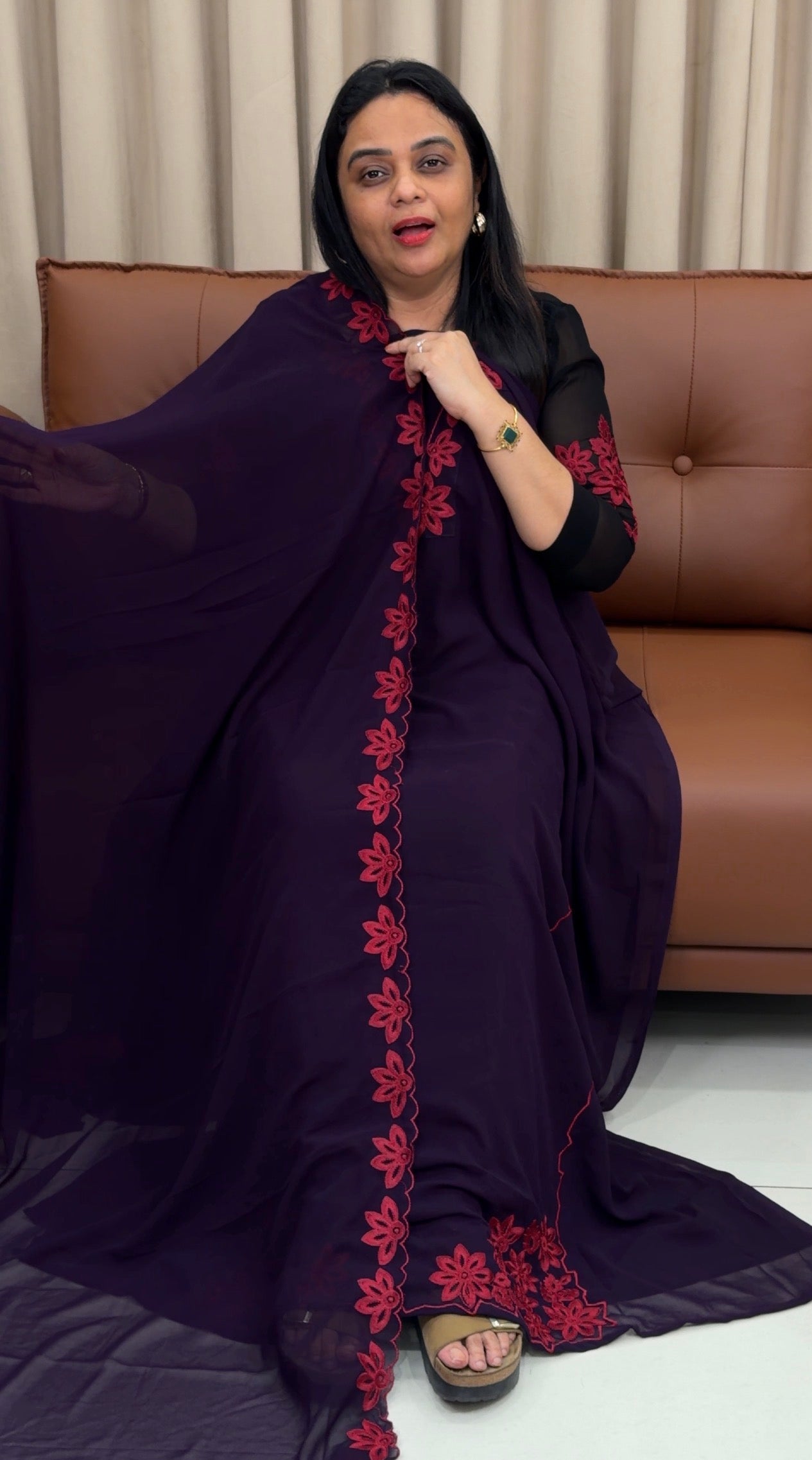 IHA'S IN-HOUSE FAUX GEORGETTE TOP,BOTTOM AND DUPATTA - IHA  33478