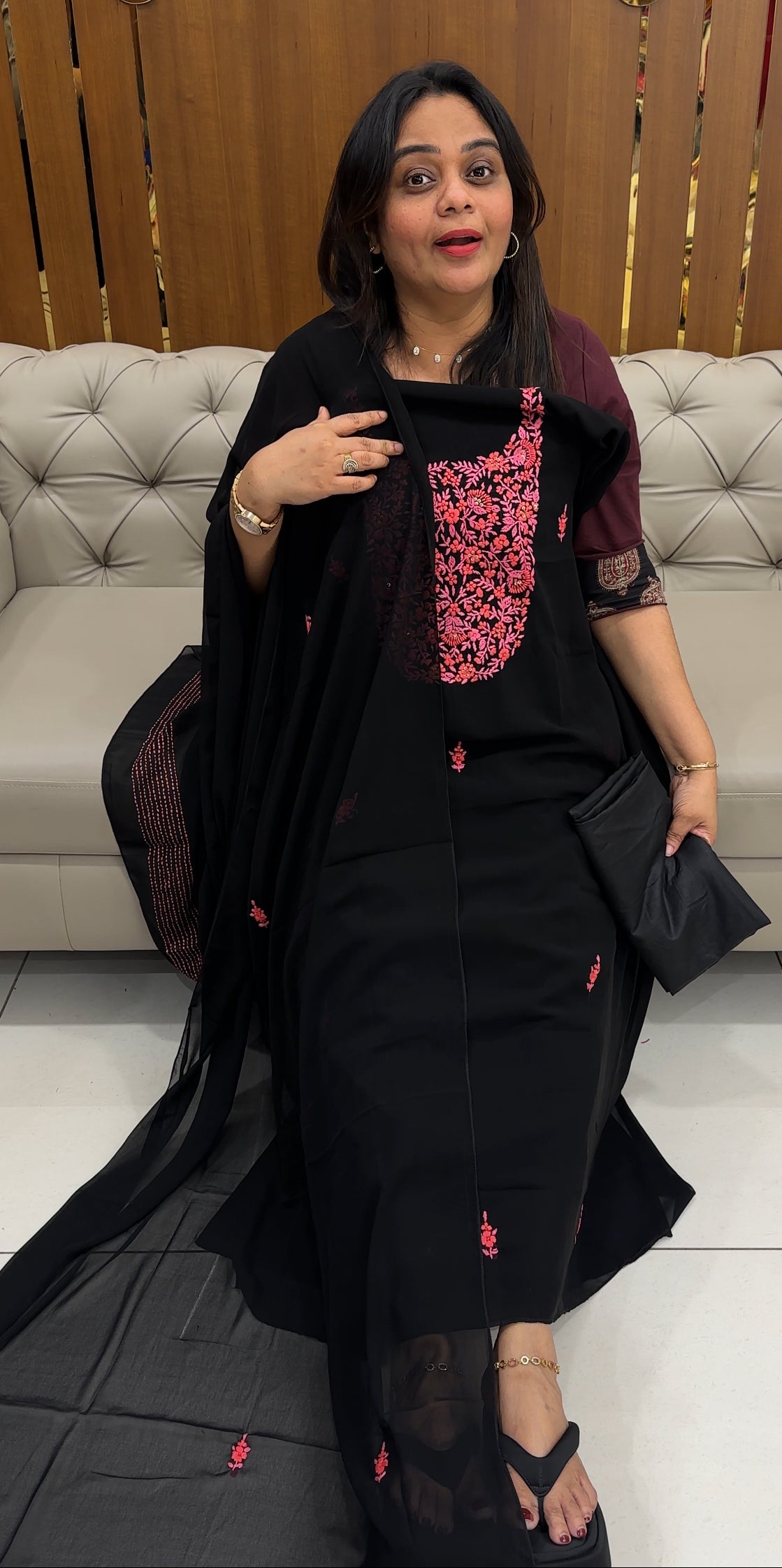 FAUX GEORGETTE UNSTITCHED SALWARSUITS - IHA 32783