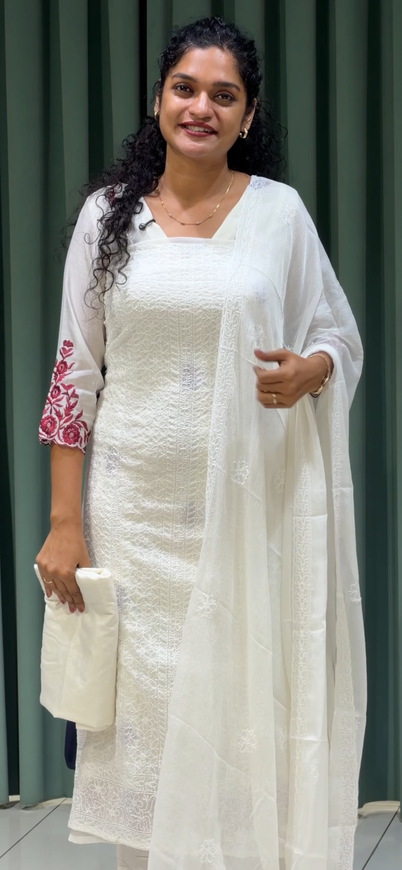 CHIKANKARI UNSTITCHED SALWAR SUITS - IHA 33298