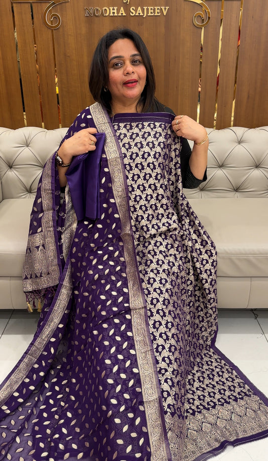 BANARASI UNSTITCHED SALWAR SUITS - IHA 25897