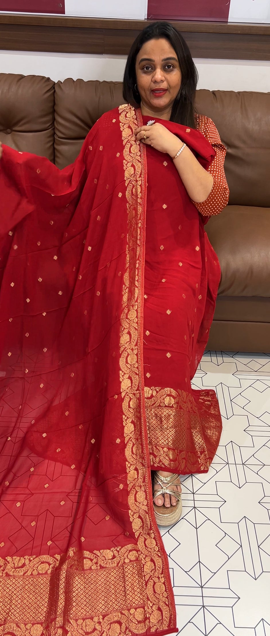 GEORGETTE UNSTITCHED SALWAR SUITS - IHA 23481