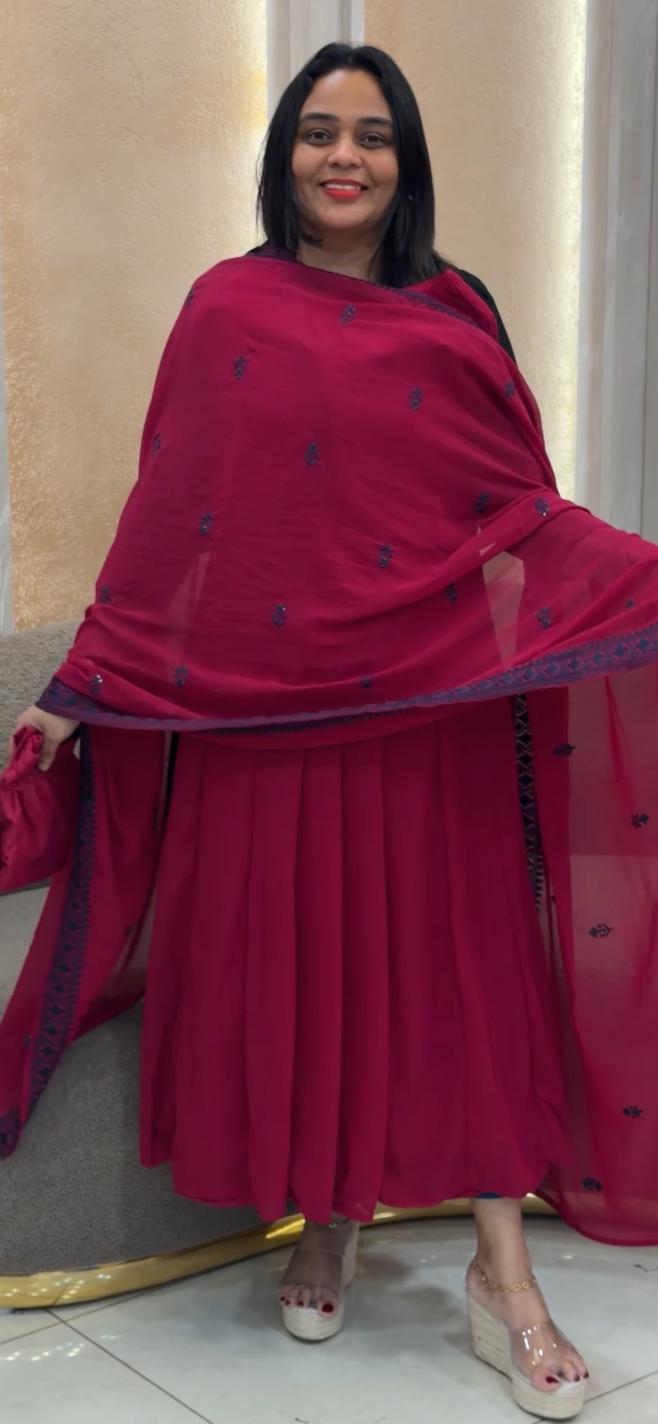 ANARKALI TOP, BOTTOM AND DUPATTA -  IHA 33082