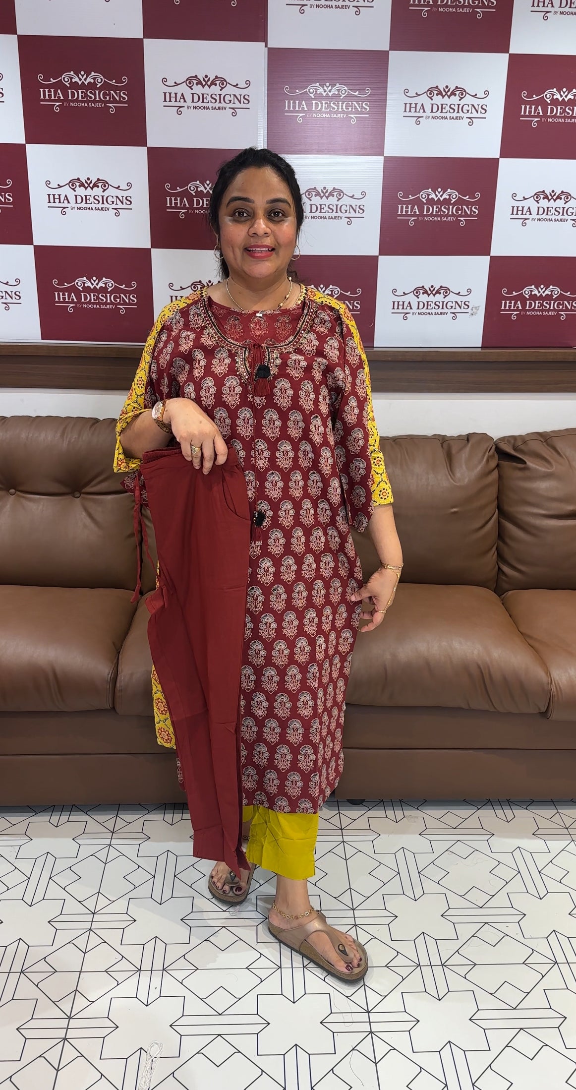 COTTON AJRAKH TOP AND BOTTOM - IHA 26490