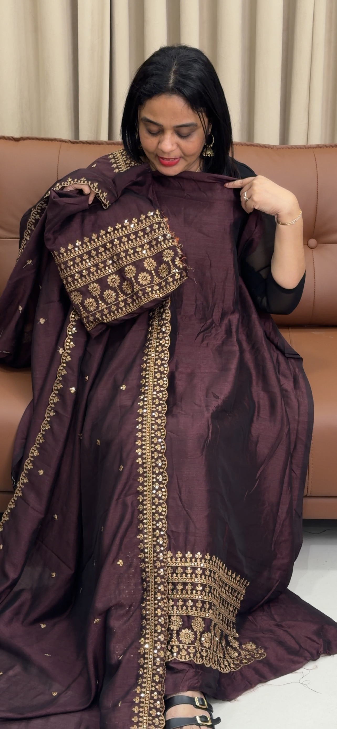 SEMI RAW SILK UNSTITCHED SALWAR SUITS - IHA 33986
