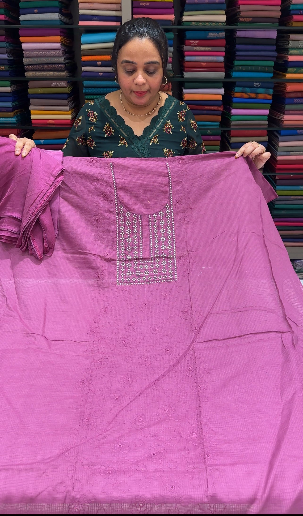 NET KOTA UNSTITCHED SALWAR SUITS - IHA 26505