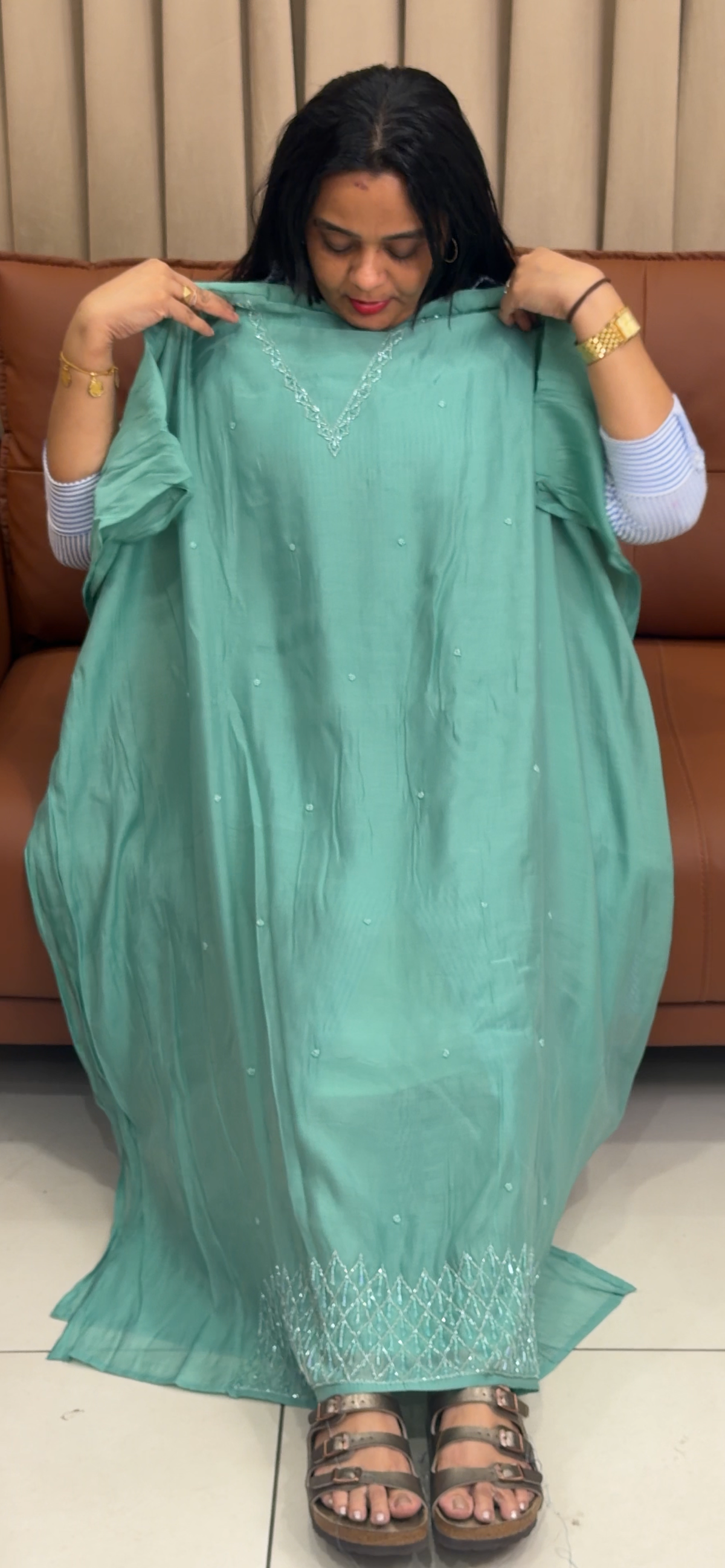 MUL CHANDERI UNSTITCHED SALWAR SUITS - IHA 35935