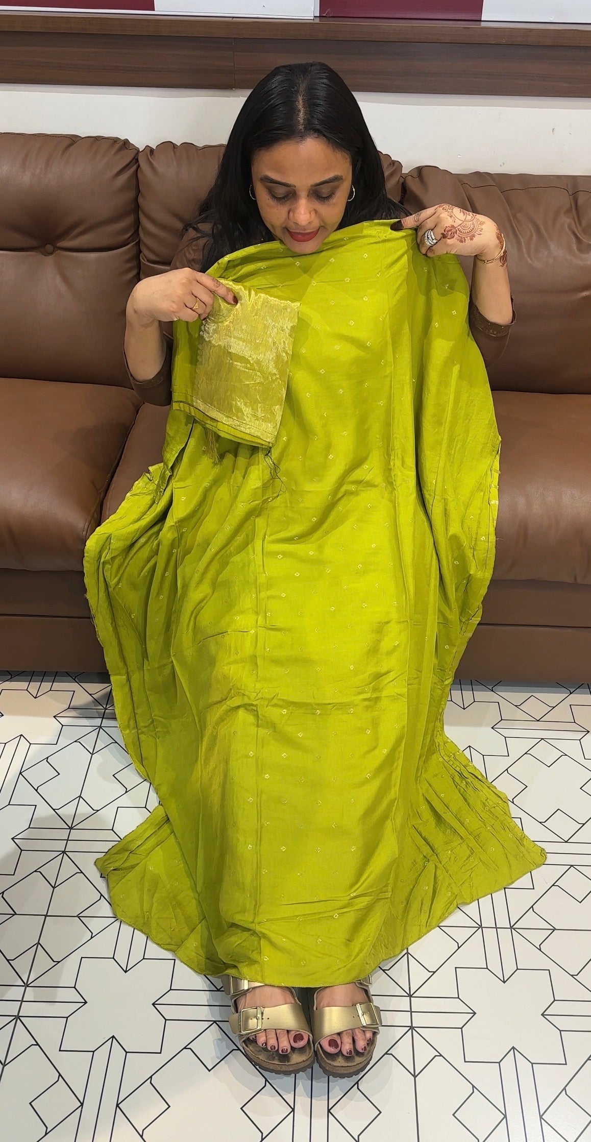 MUL CHANDERI UNSTITCHED SALWAR SUITS - IHA 31440