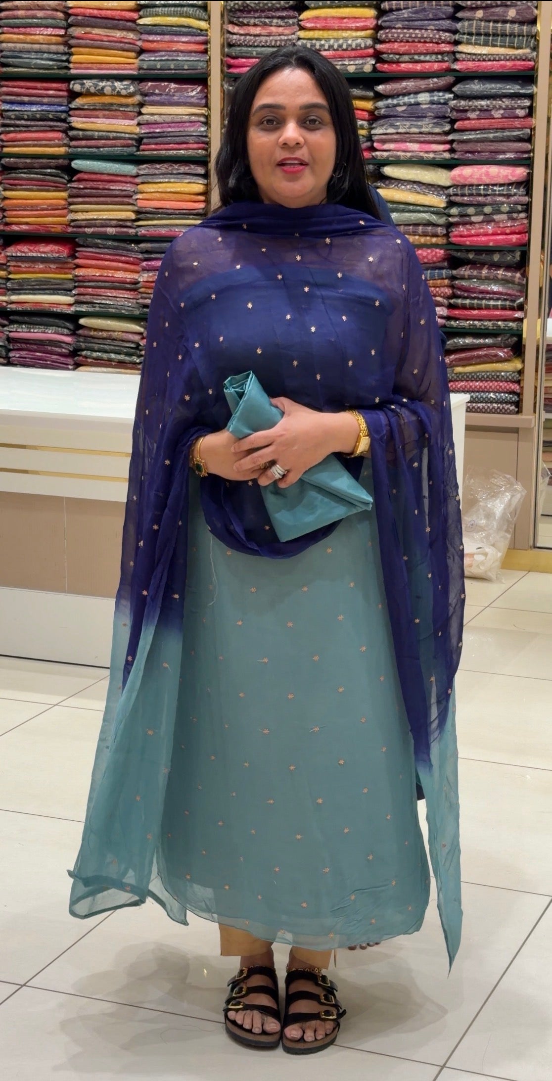GEORGETTE UNSTITCHED SALWAR SUITS - IHA 35300