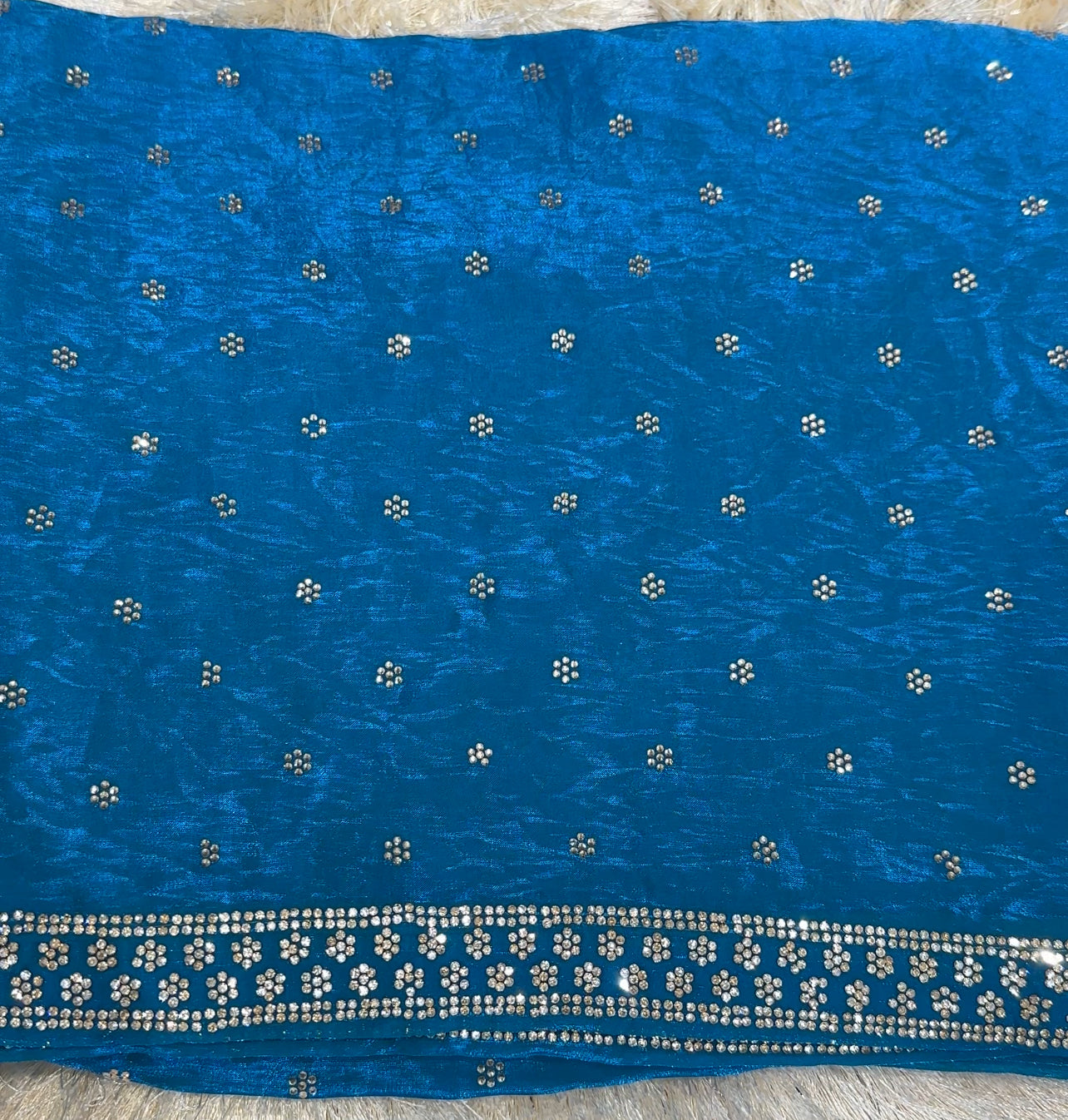 VELVET ORGANZA SAREES - IHA 28875