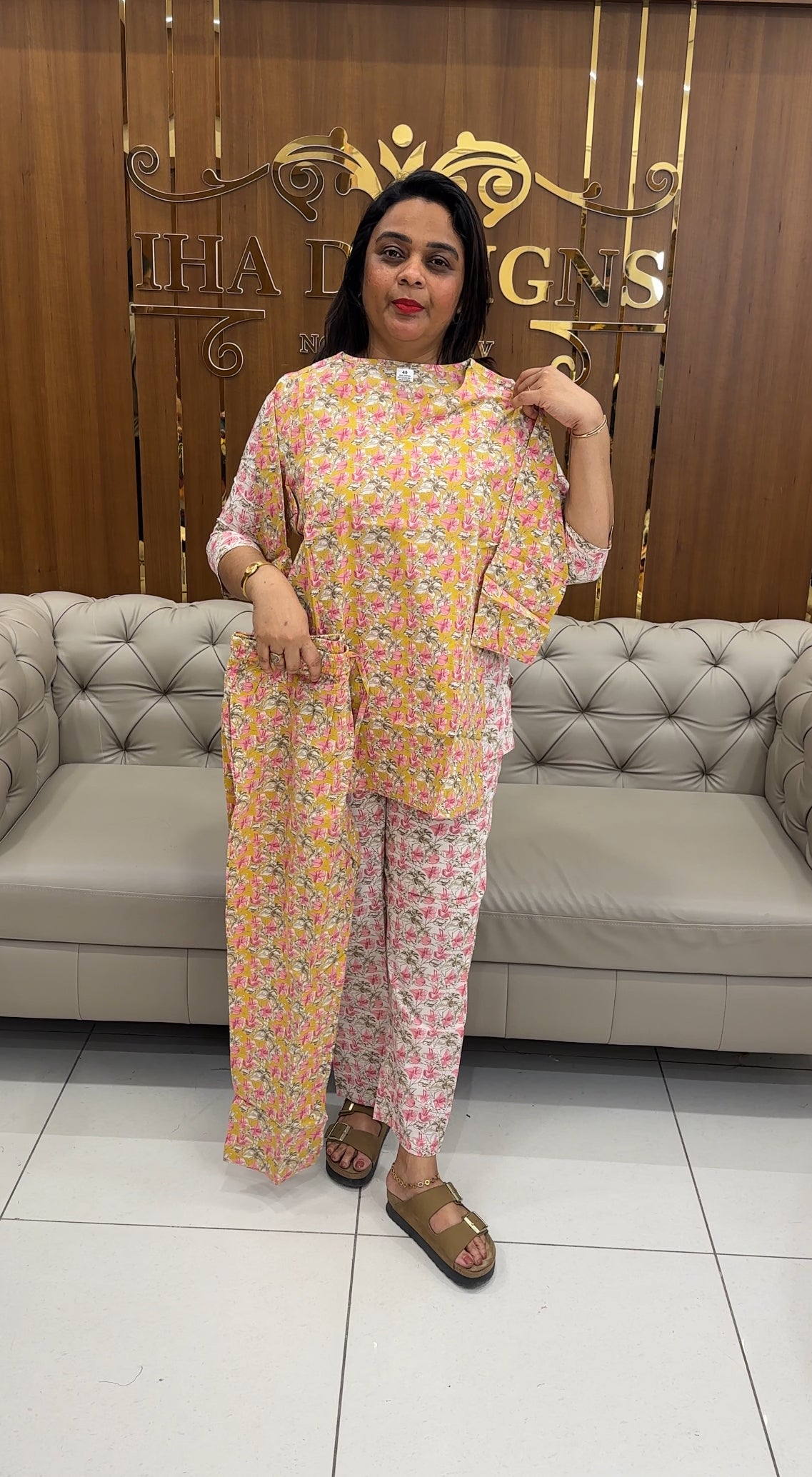 PRINTED COTTON SHORT CO-ORDS SETS - IHA 25375