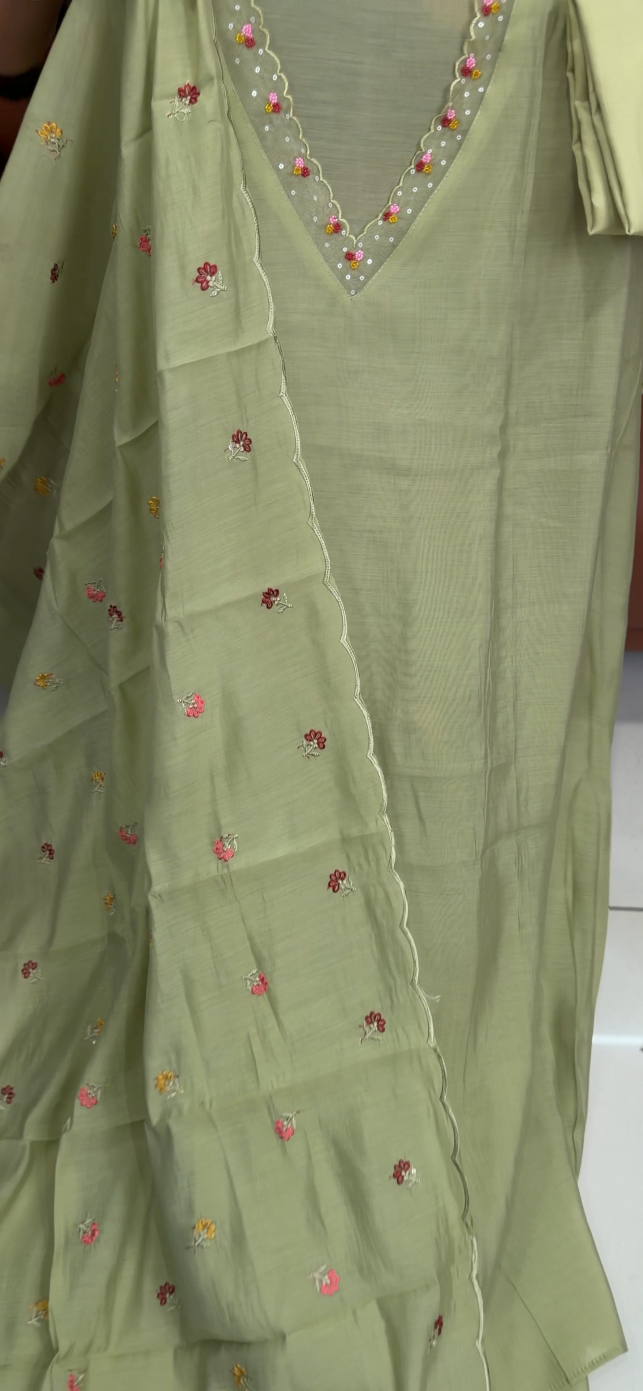 MUL CHANDERI UNSTITCHED SALWAR SUITS - IHA 34930