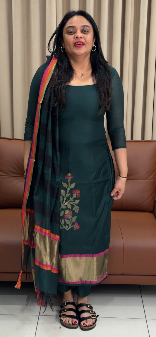 JAMDANI UNSTITCHED SALWAR SUITS - IHA 34205