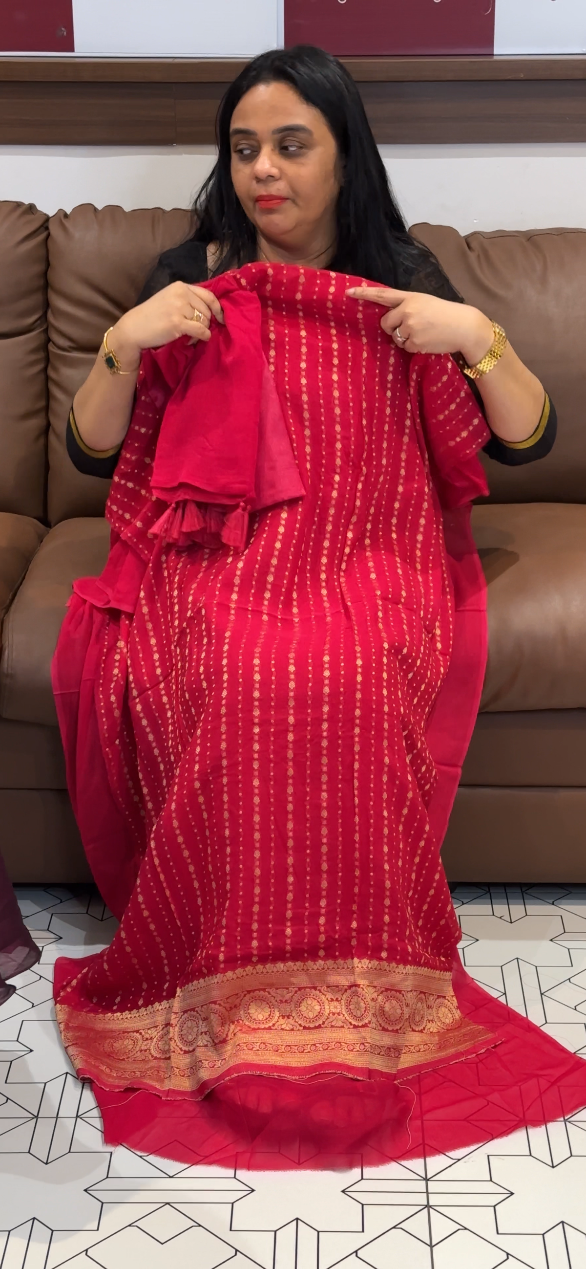 VISCOSE GEORGETTE UNSTITCHED SALWAR SUITS - IHA 35512