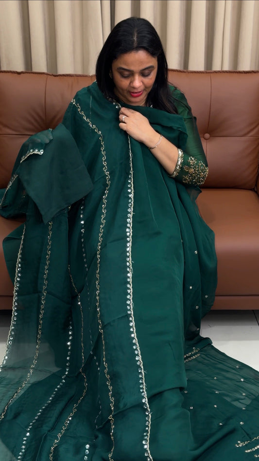 VISCOSE ORGANZA UNSTITCHED SALWAR SUITS - IHA 33827