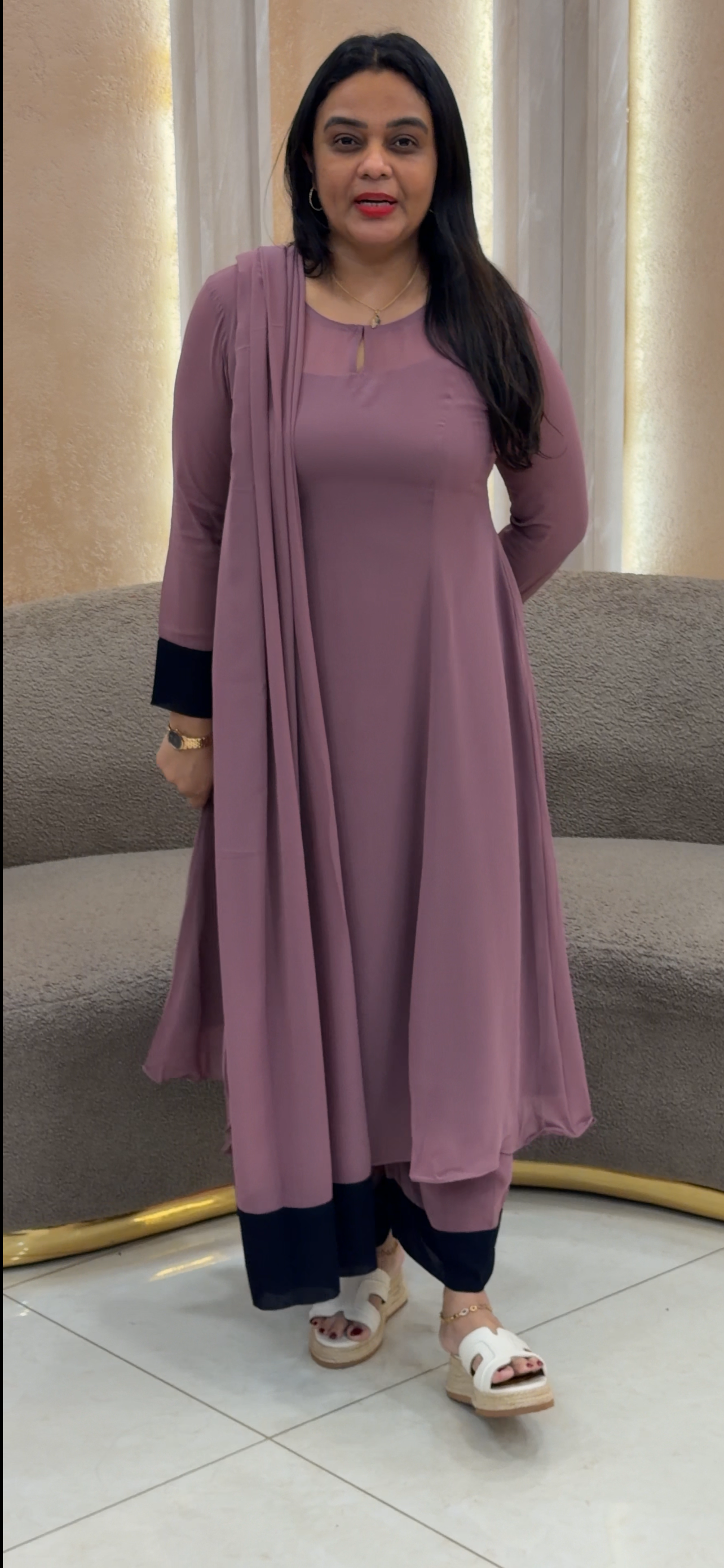 IHA'S IN-HOUE SLITTED TOP, BOTTOM AND DUPATTA - IHA 33198