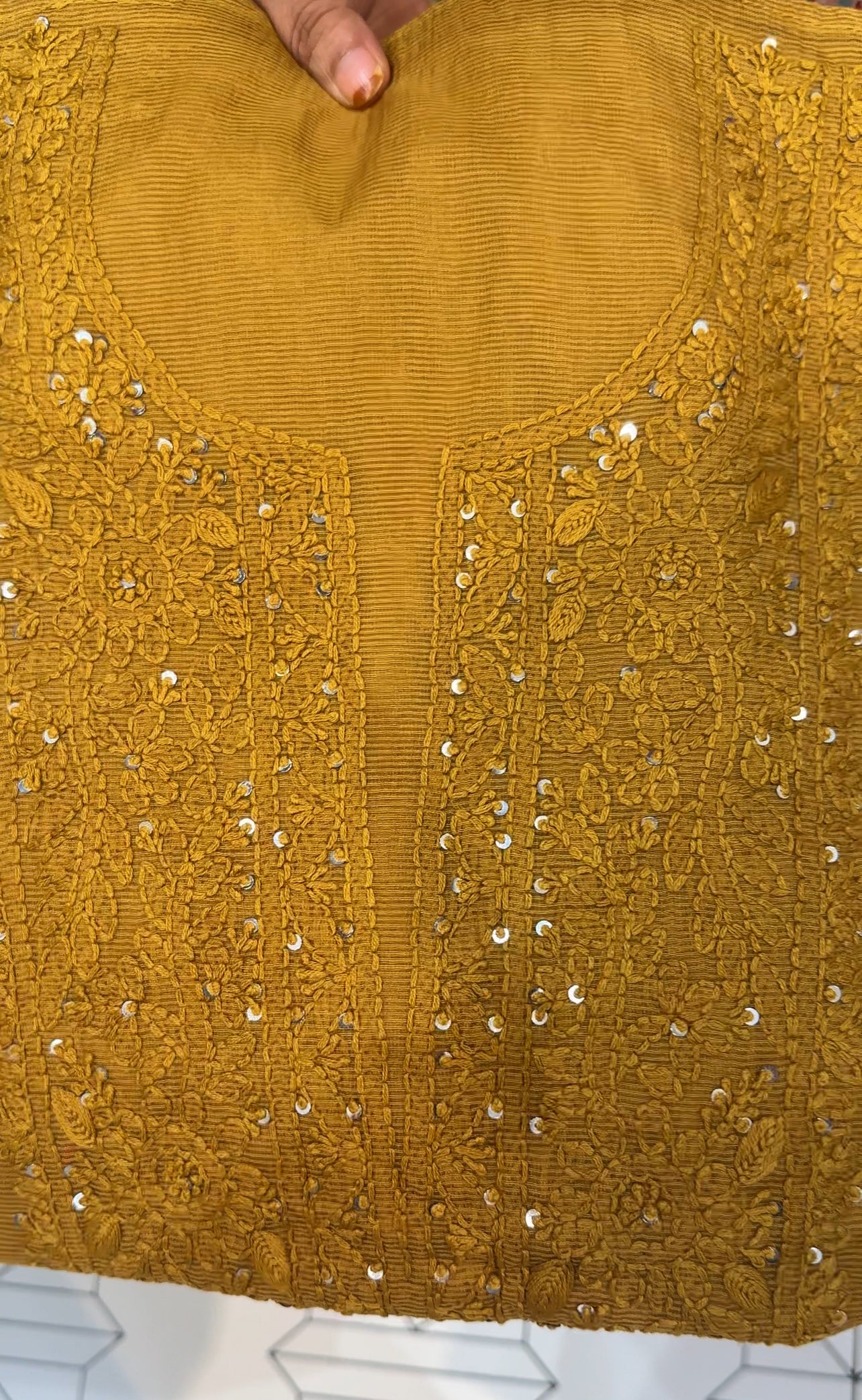 LUCKNOWI CHIKANKARI UNSTITCHED SALWAR SUITS - IHA 26150