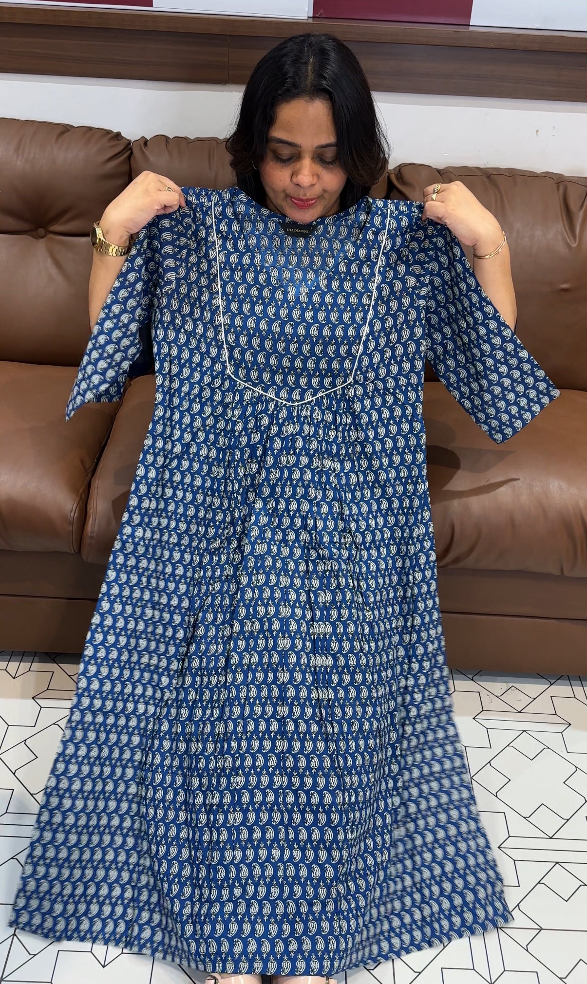 PRINTED LONG A-LINE TOPS -  IHA 28890