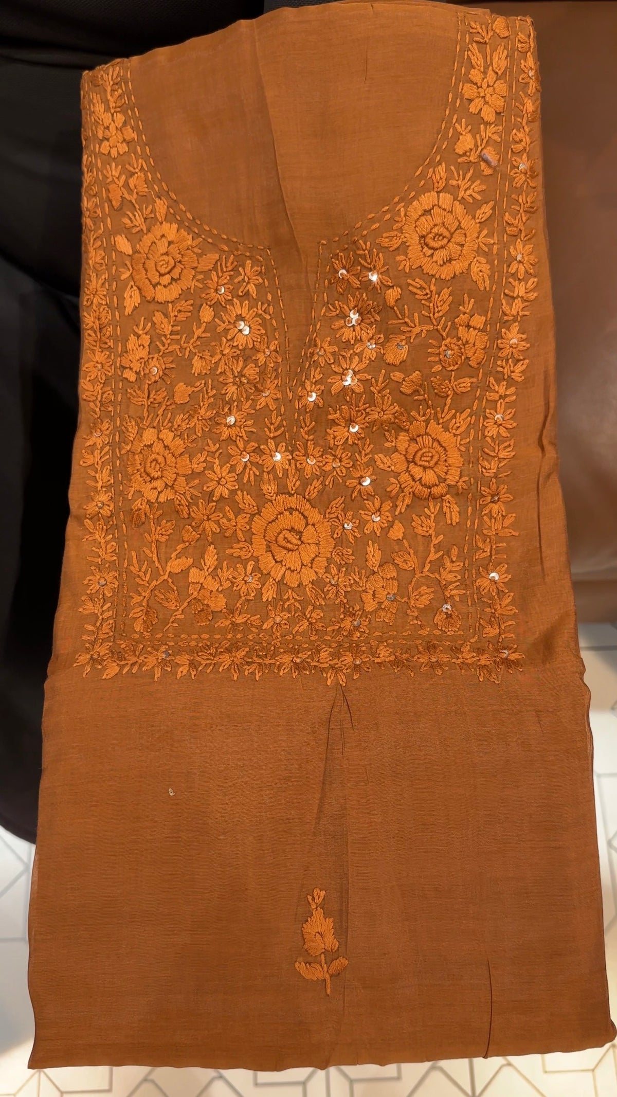 LUCKNOWI CHIKANKARI UNSTITCHED SALWAR SUITS - IHA 35993