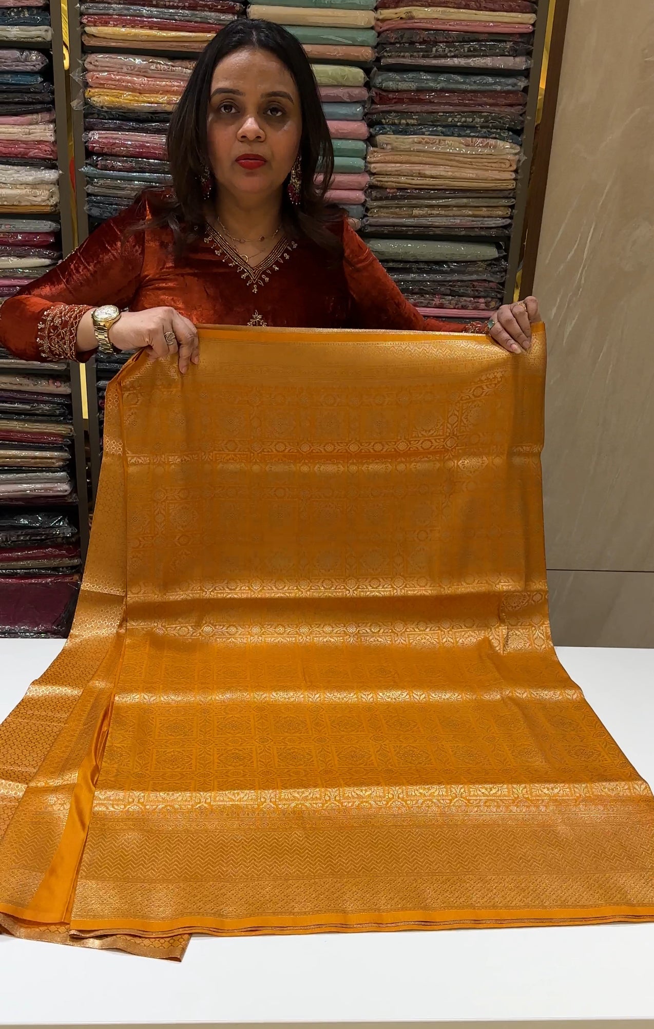 SEMI KATAN SAREE - IHA 16357