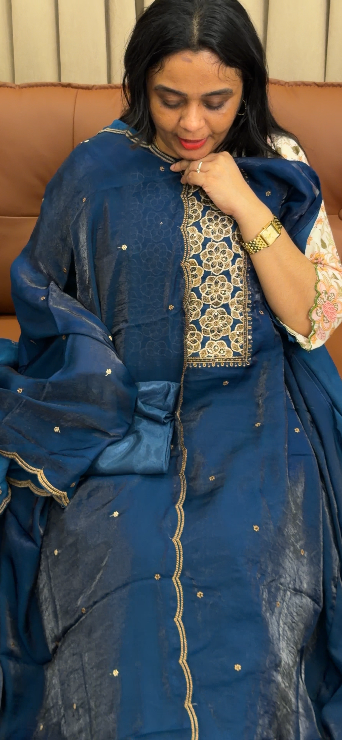 SEMI TISSUE UNSTITCHED SALWAR SUITS - IHA 35898