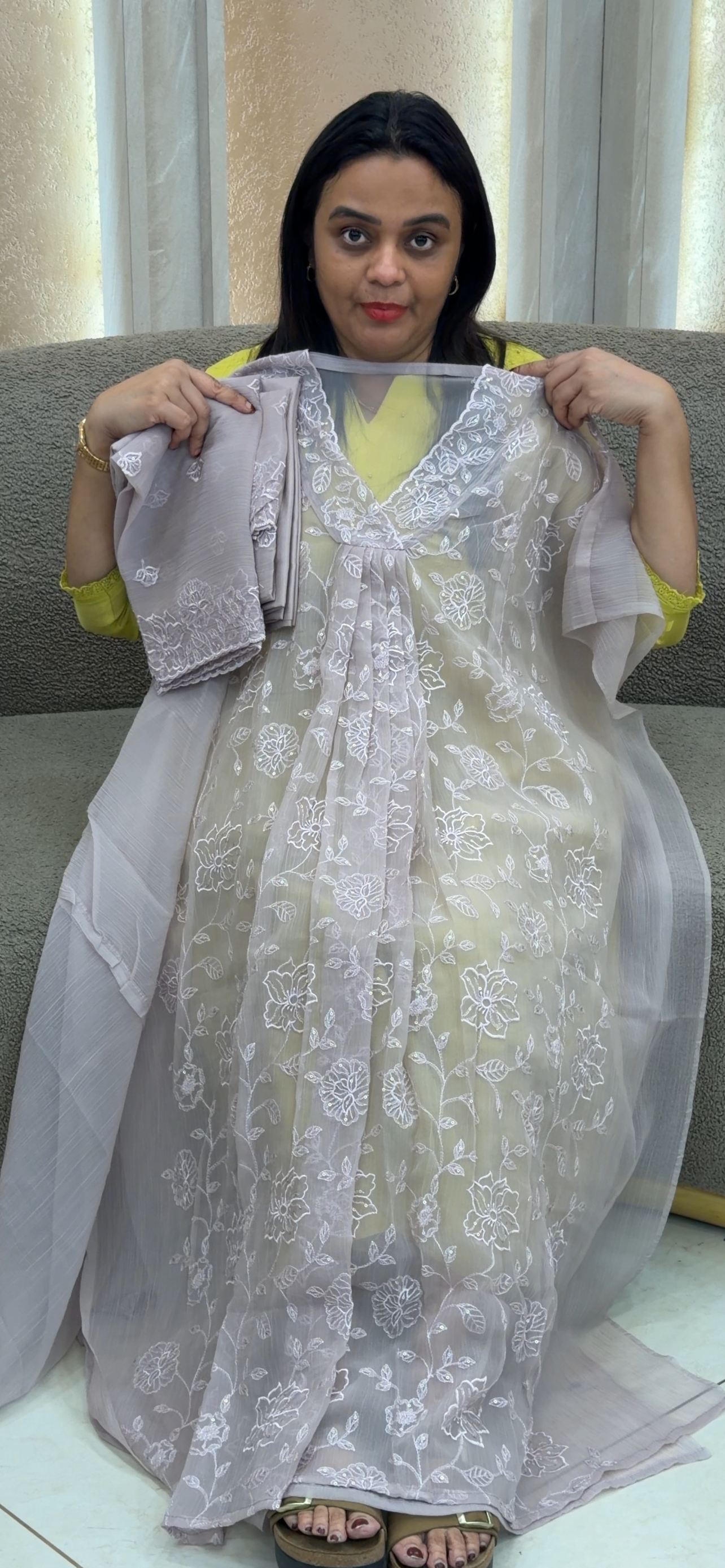 CHIFFON UNSTITCED SALWAR SUITS - IHA 32852