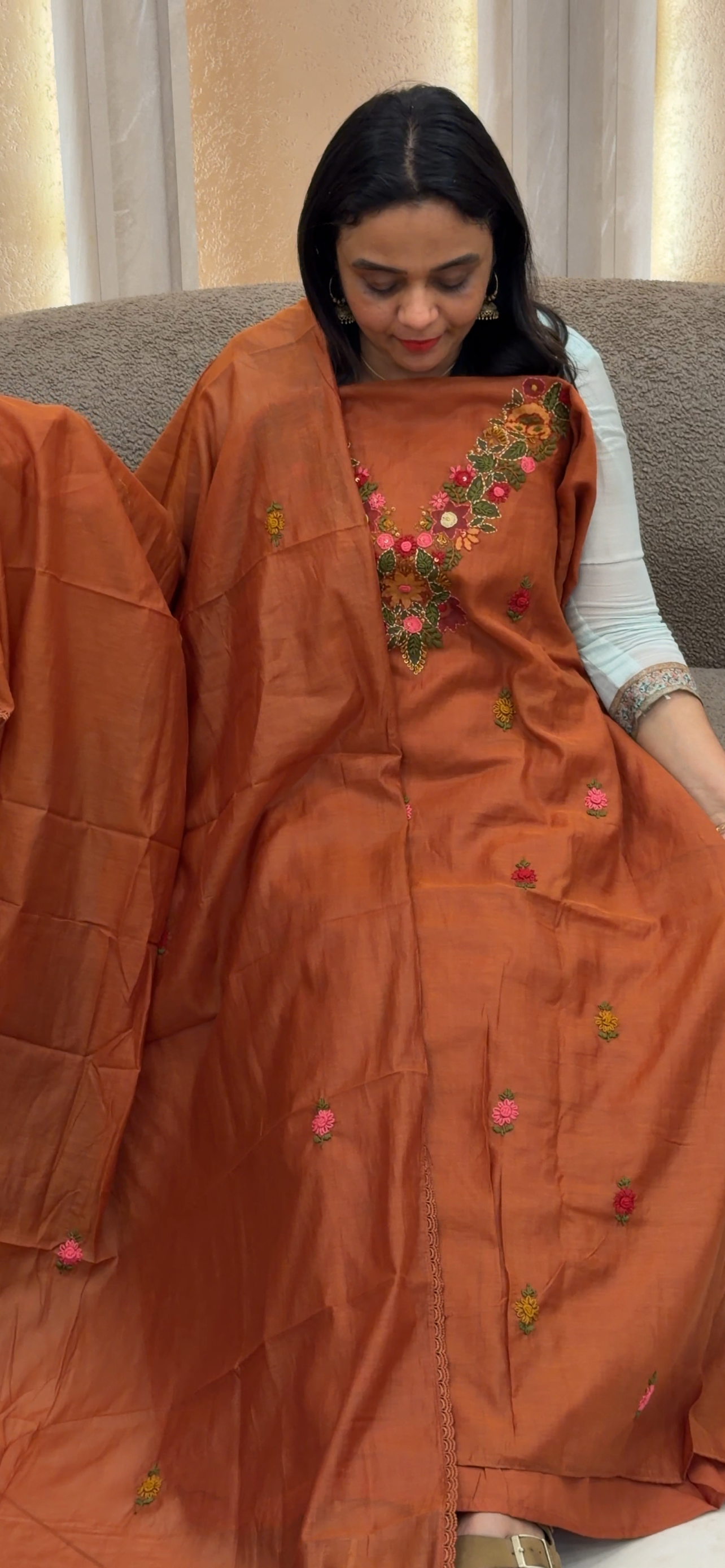 MUL CHANDERI UNSTITCHED SALWAR SUITS - IHA 33623