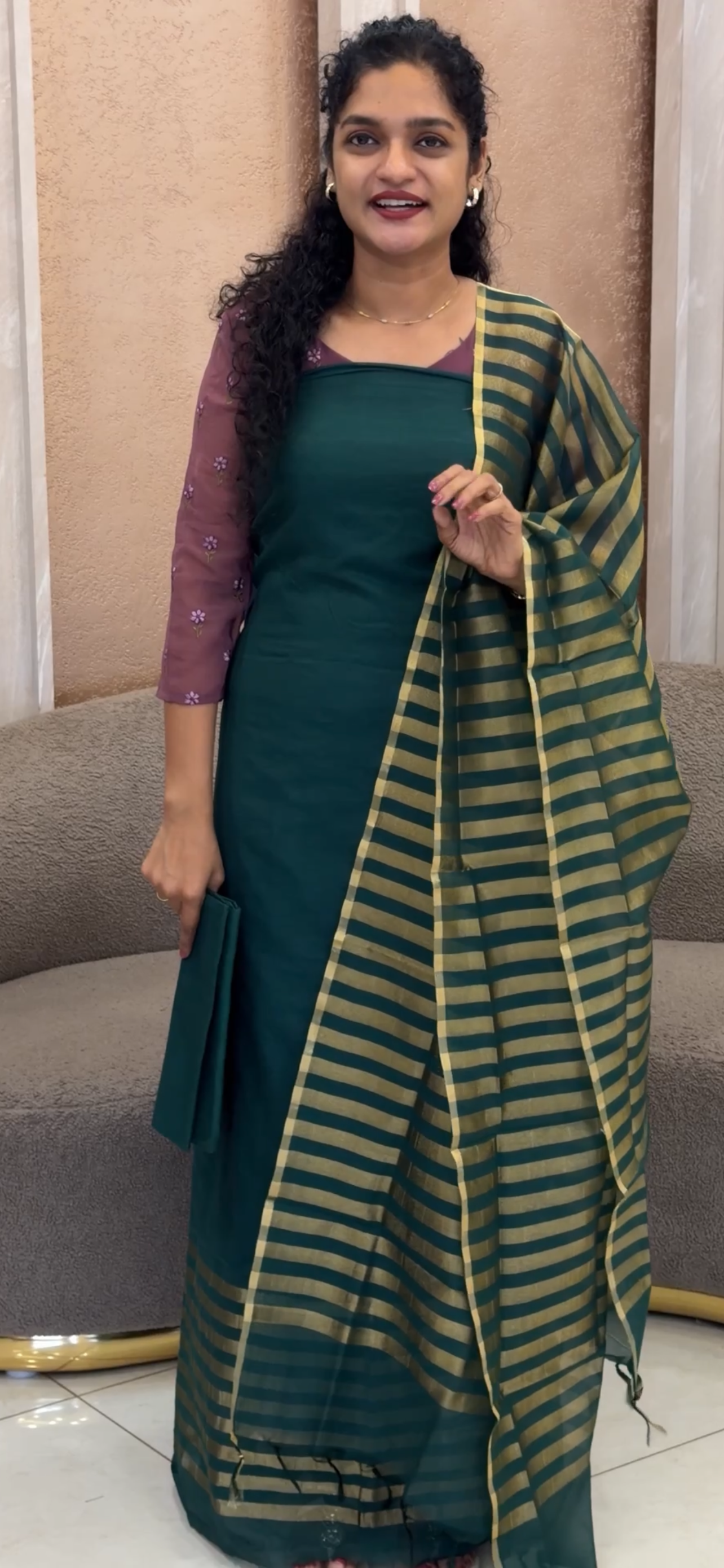 CHANDERI UNSTITCHED SALWAR SUITS  - IHA 33290