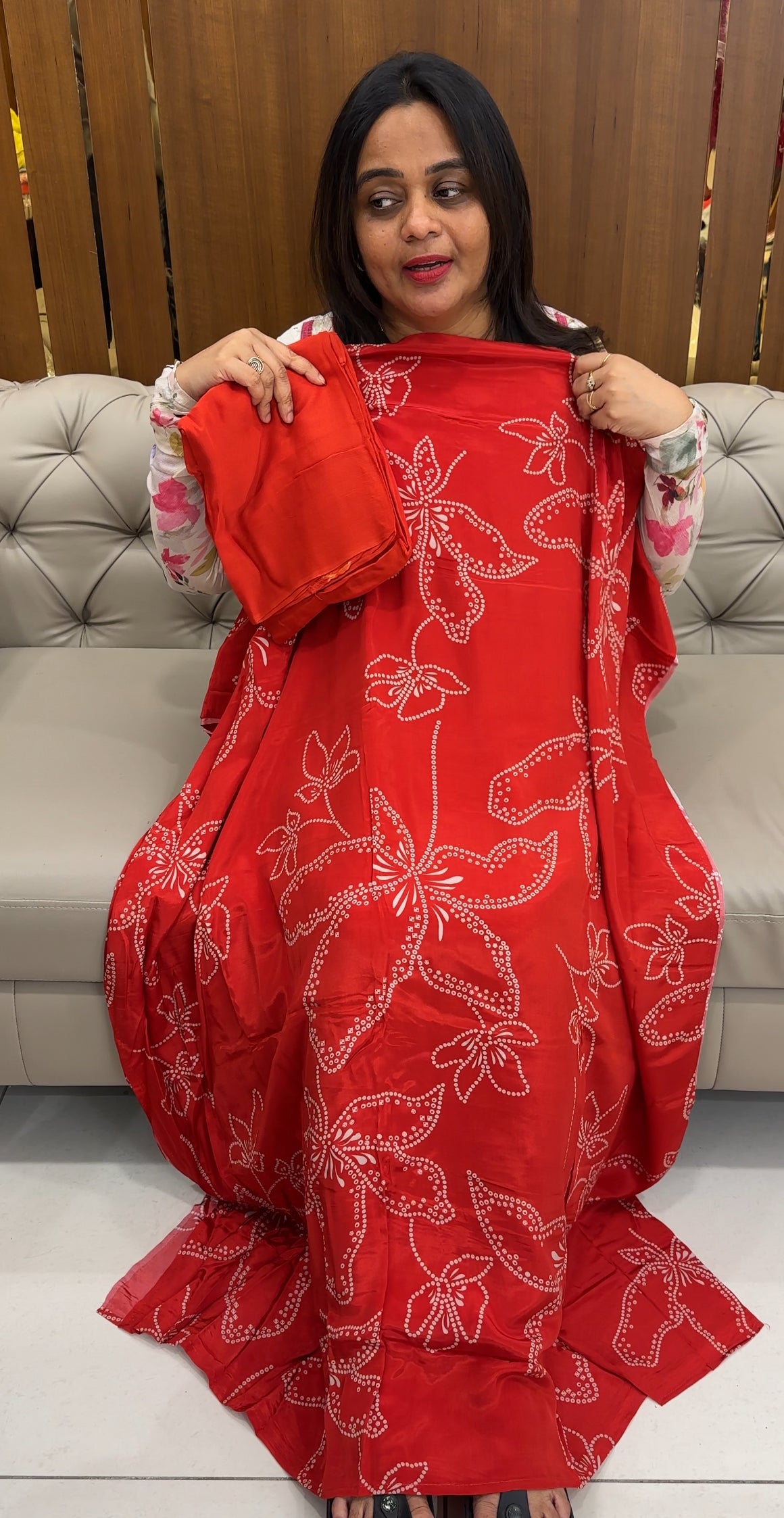 PRINTED CRAPE UNSTITCHED SALWAR SUITS - IHA 26074