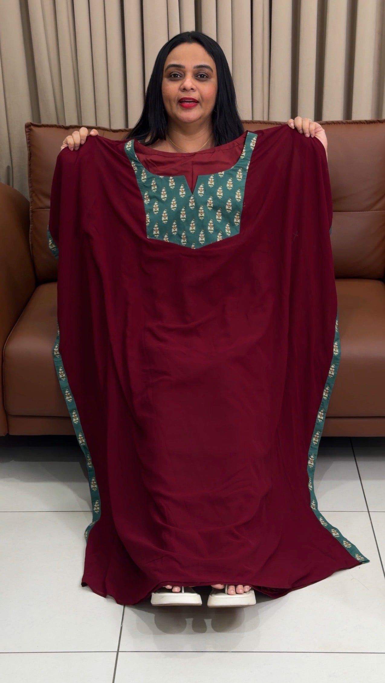 IHA'S IN-HOUSE GEORGETTE KAFTAN TOPS - IHA 34747