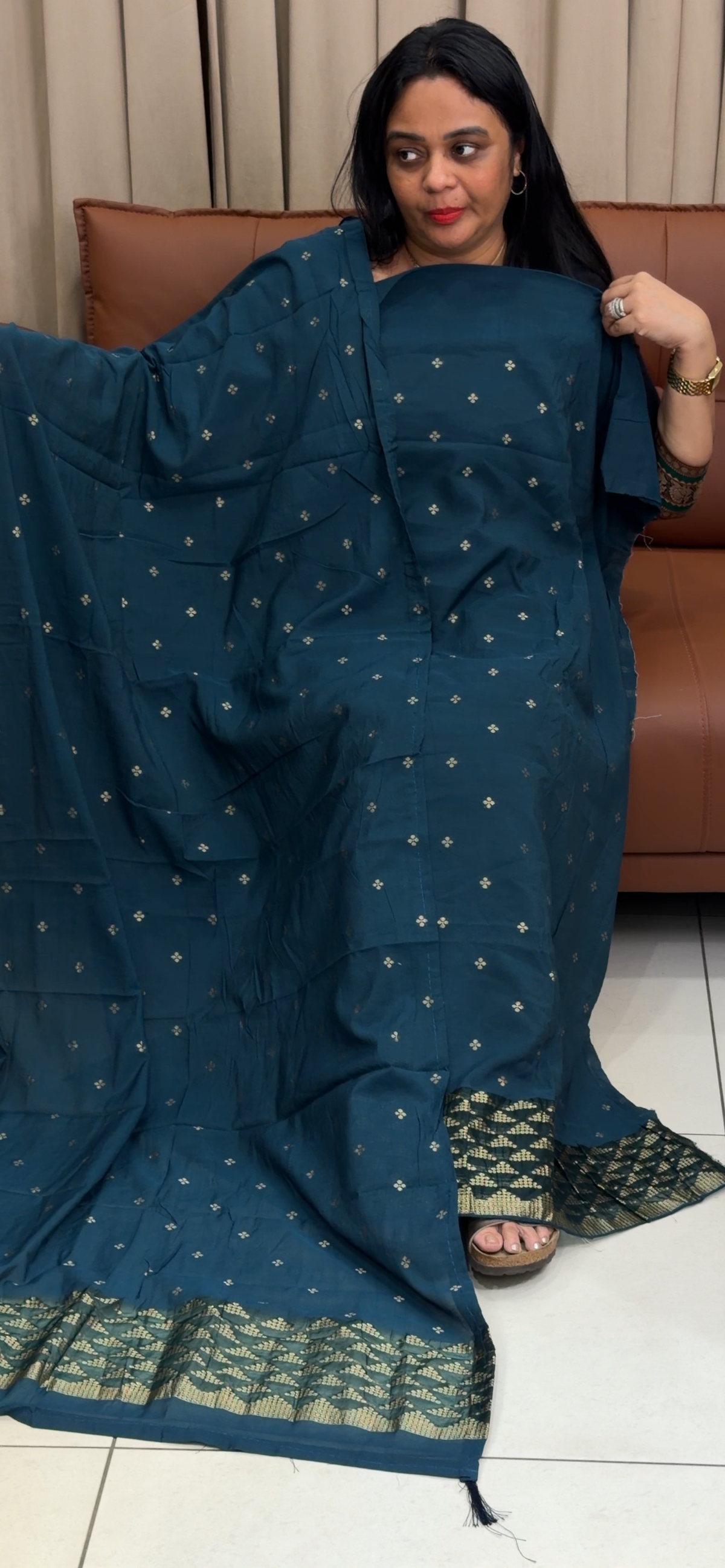 MUL CHANDERI UNSTITCHED SALWAR SUITS - IHA 35749