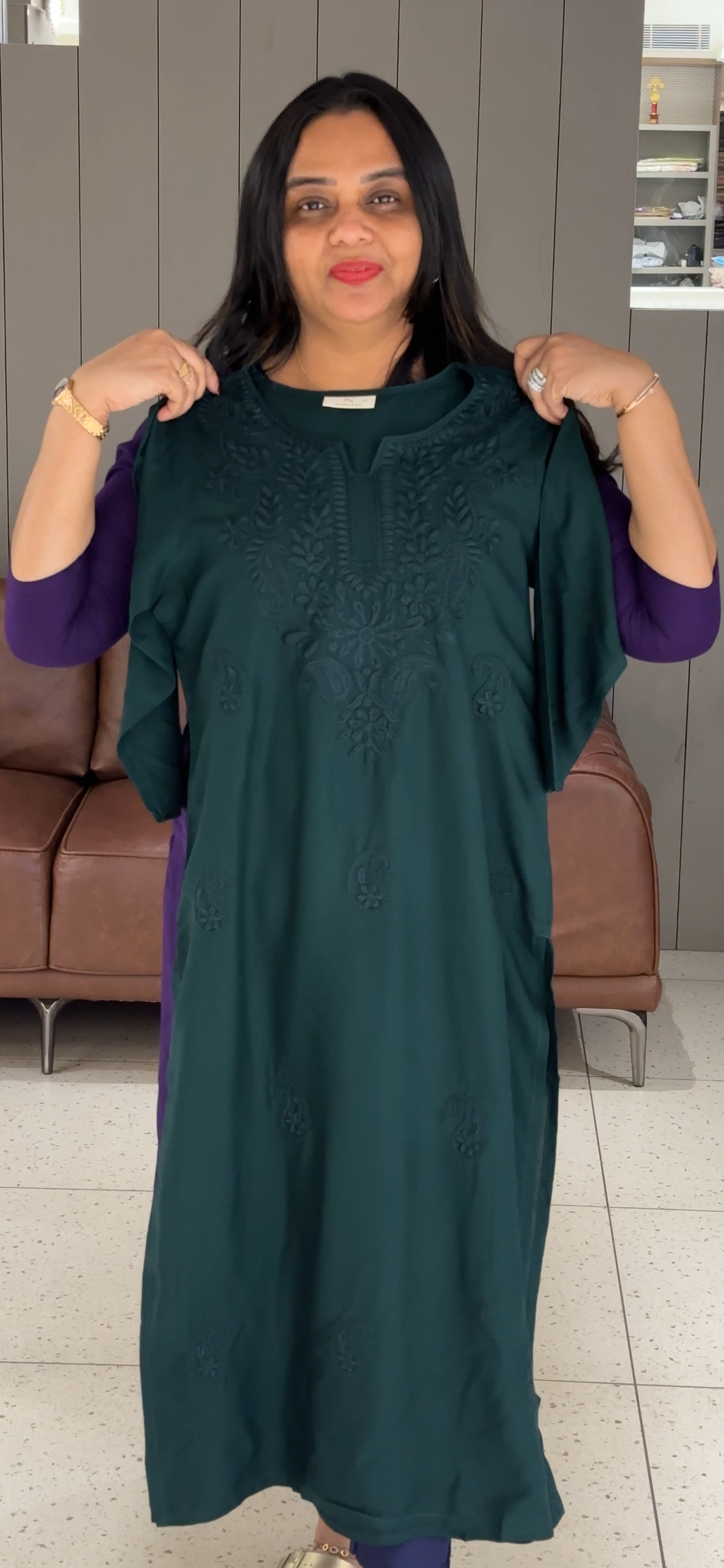 VISCOSE RAYON LONG TOPS - IHA 32808