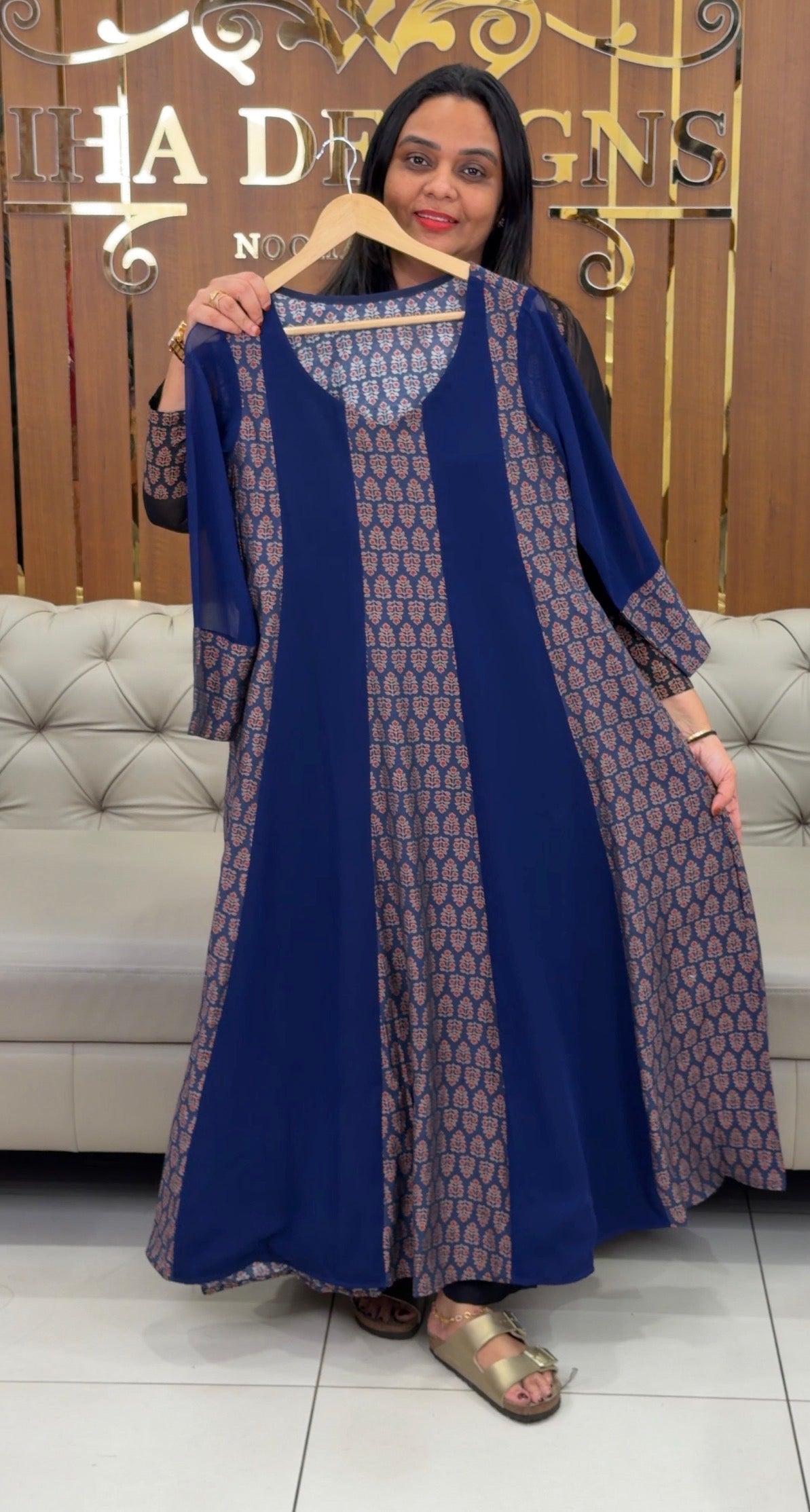IHA'S IN-HOUSE PRINTED ANARKALKI TOPS - IHA 32930