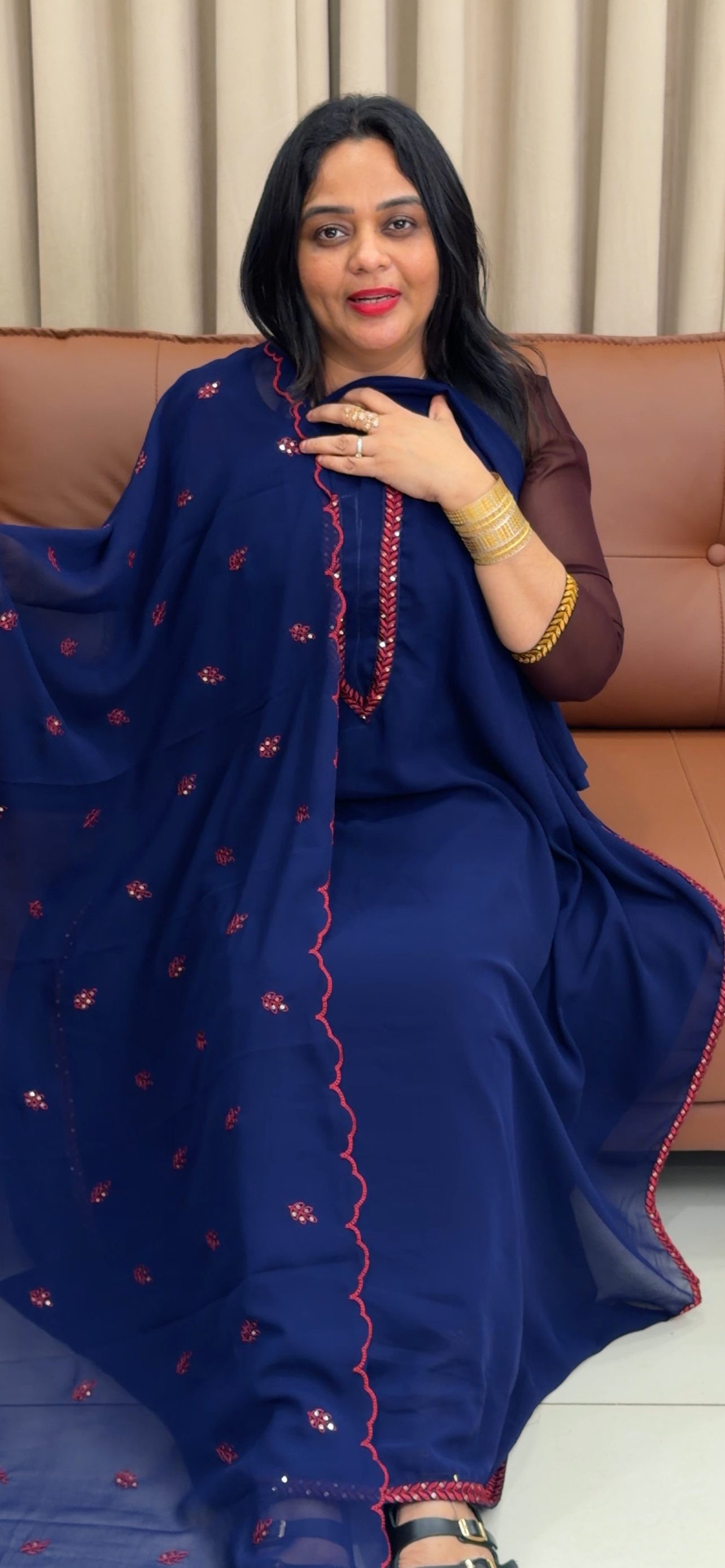 FAUX GEORGETTE UNSTITCHED SALWAR  SUITS - IHA 34033