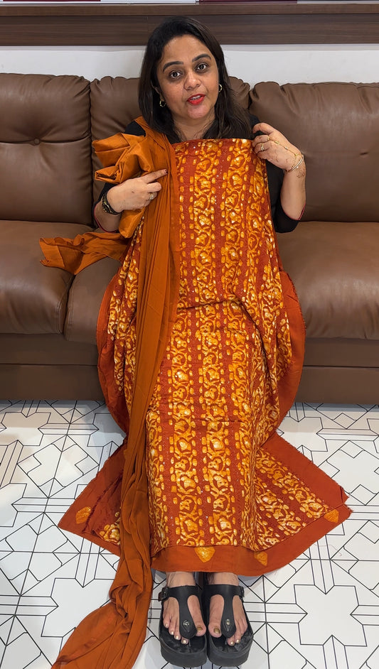 BATIK PRINTED UNSTITCHED SALWAR SUITS - IHA 23935