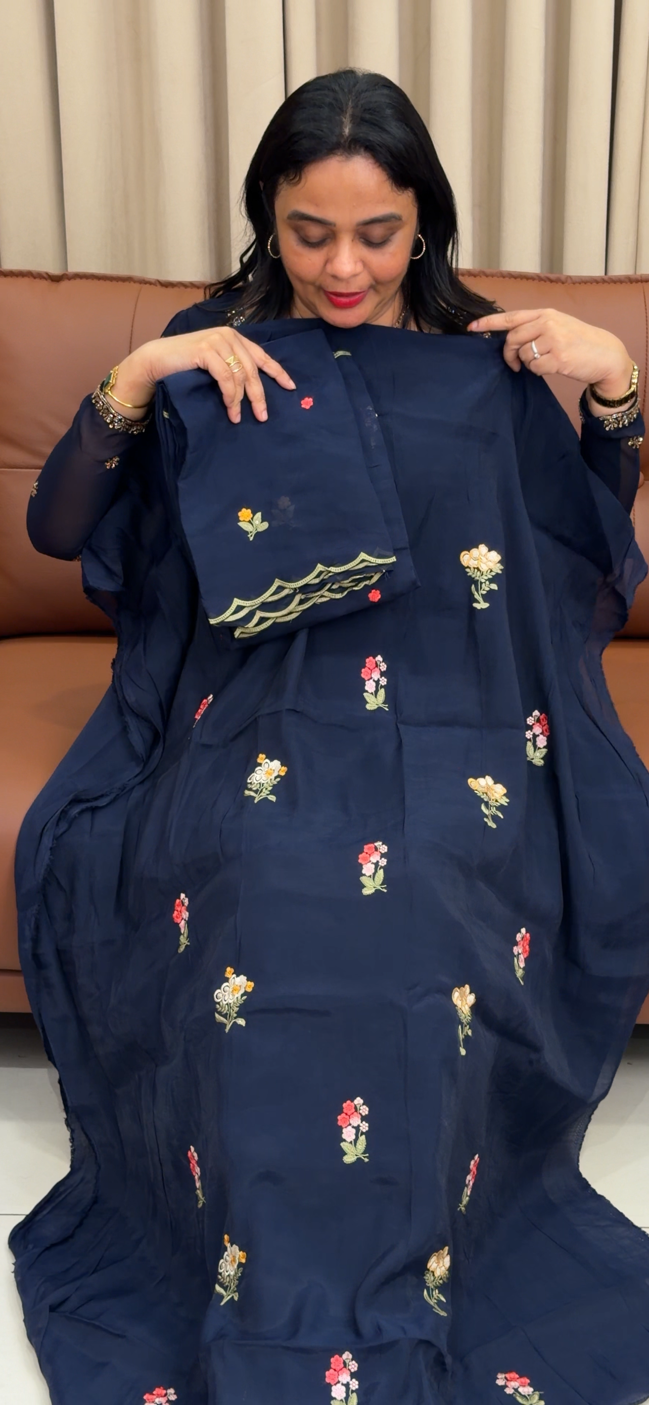 MALAI CHANDERI UNSTITCHED SALWAR SUITS - IHA 34241
