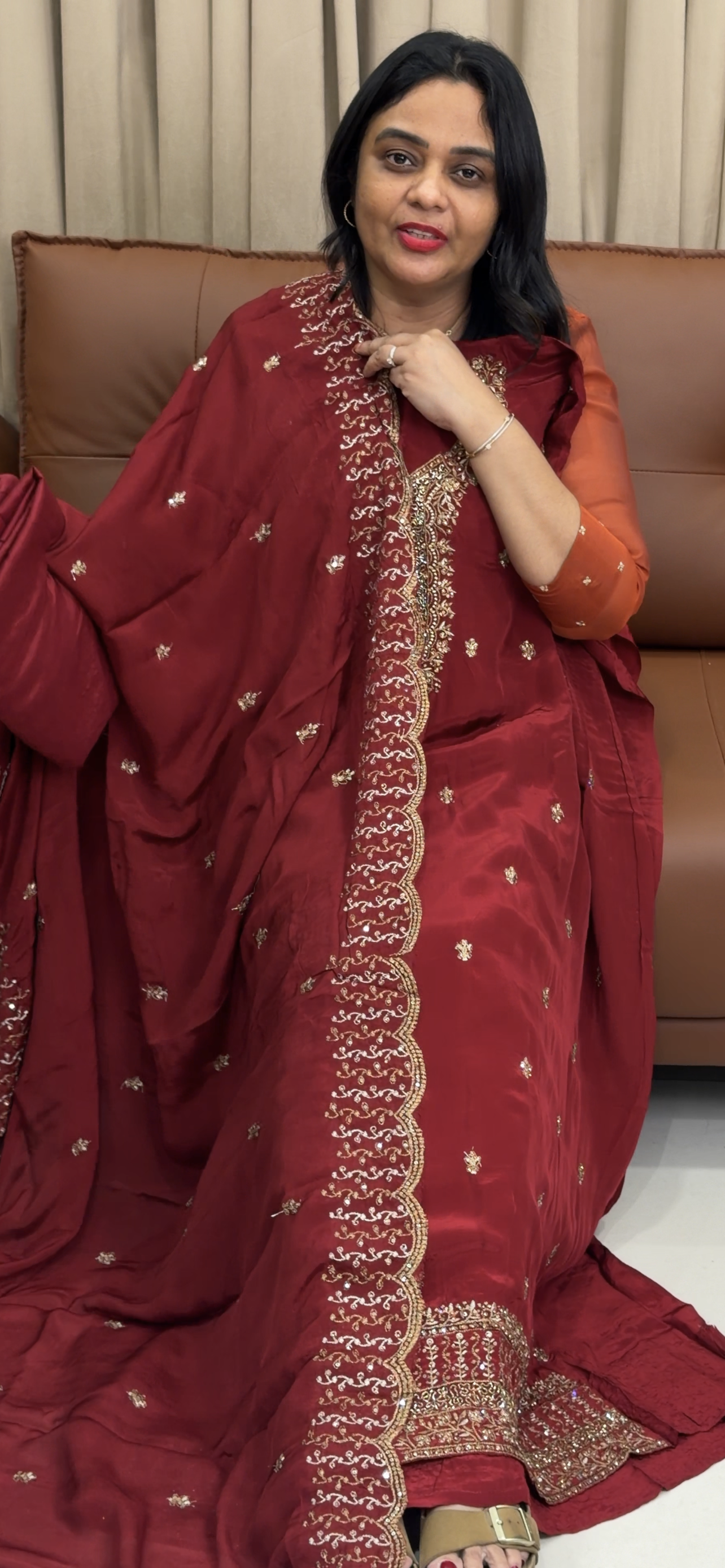 CRAPE UNSTITCHED SALWAR SUITS - IHA 33775