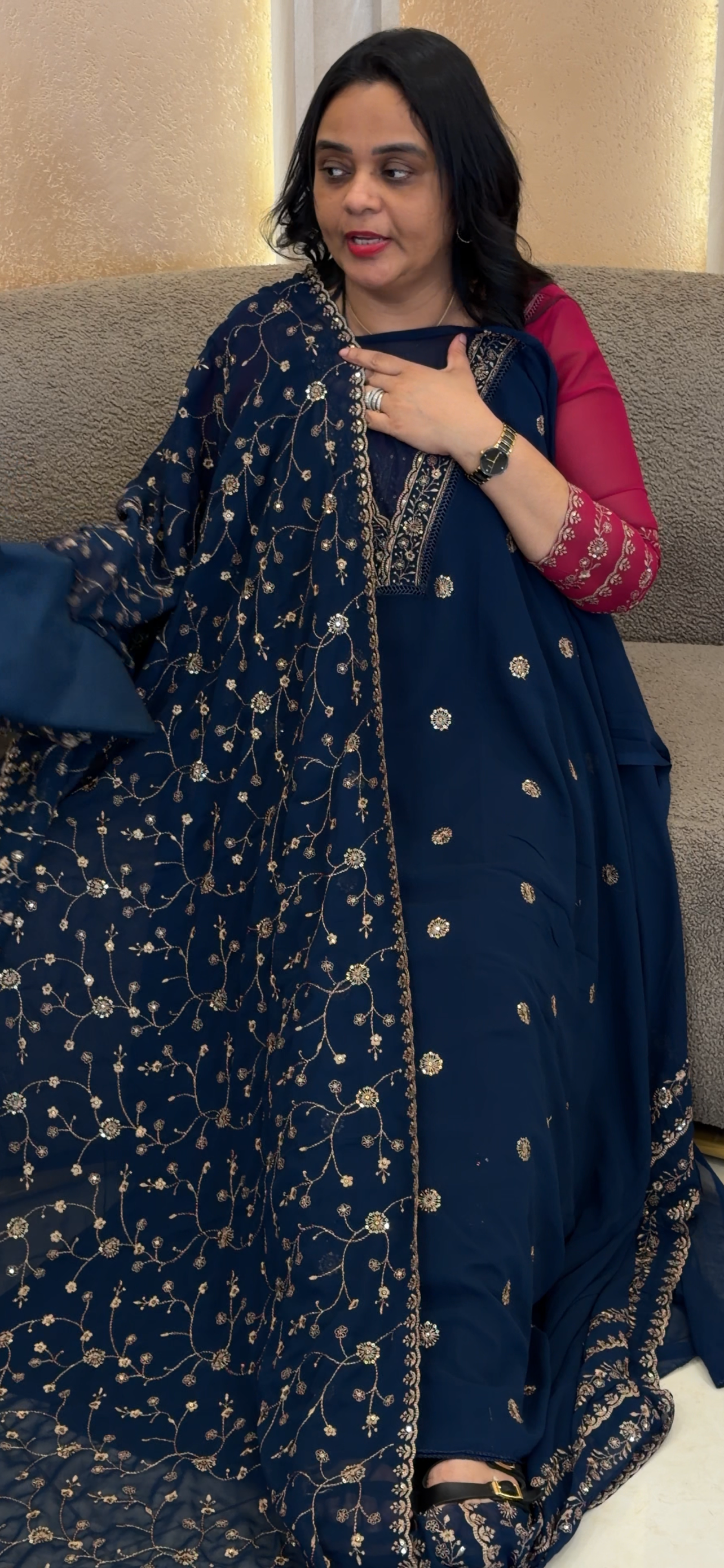 GEORGETTE UNSTITCHED SALWAR SUITS - IHA 35074