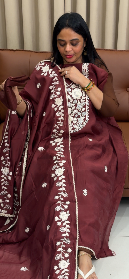 FORWARD MUL CHANDERI UNSTITCHED SALWAR SUITS - IHA 33918