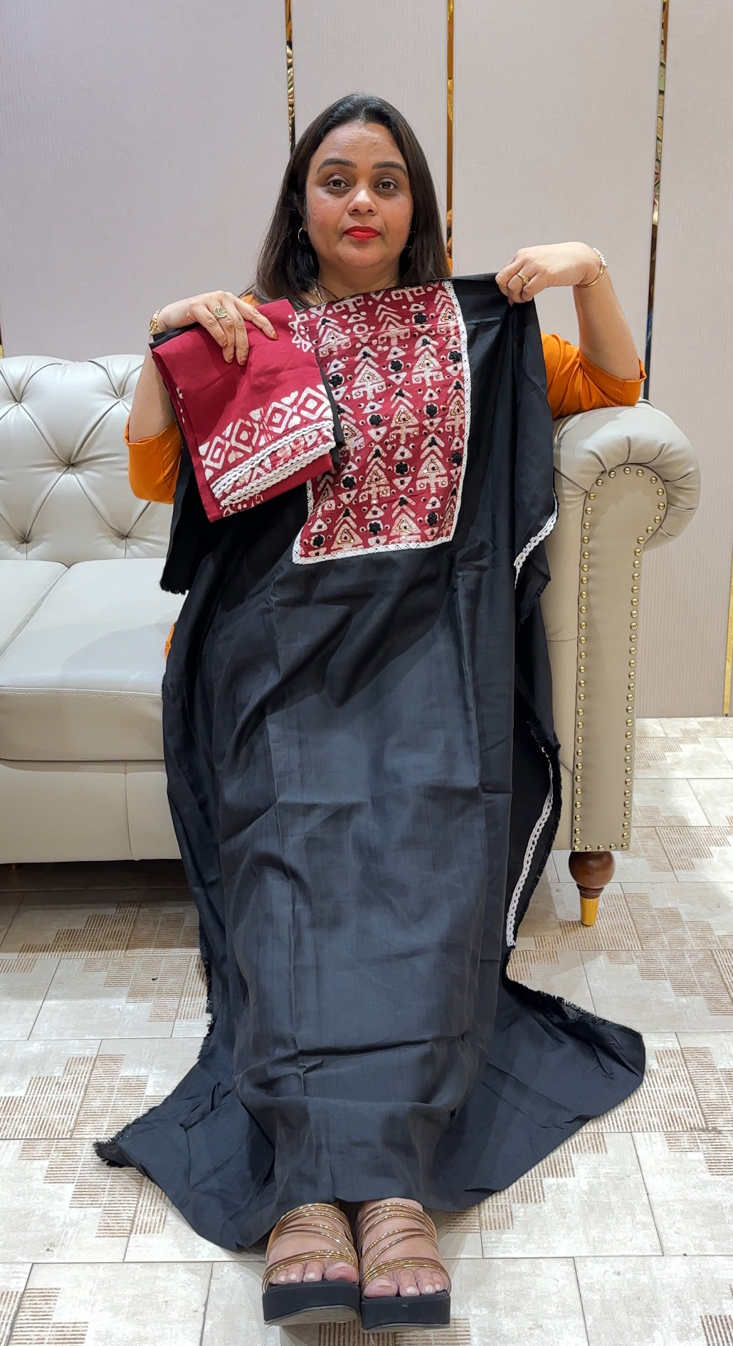 SEMI RAW SILK UNSTITCHED SALWAR SUITS - IHA 23009