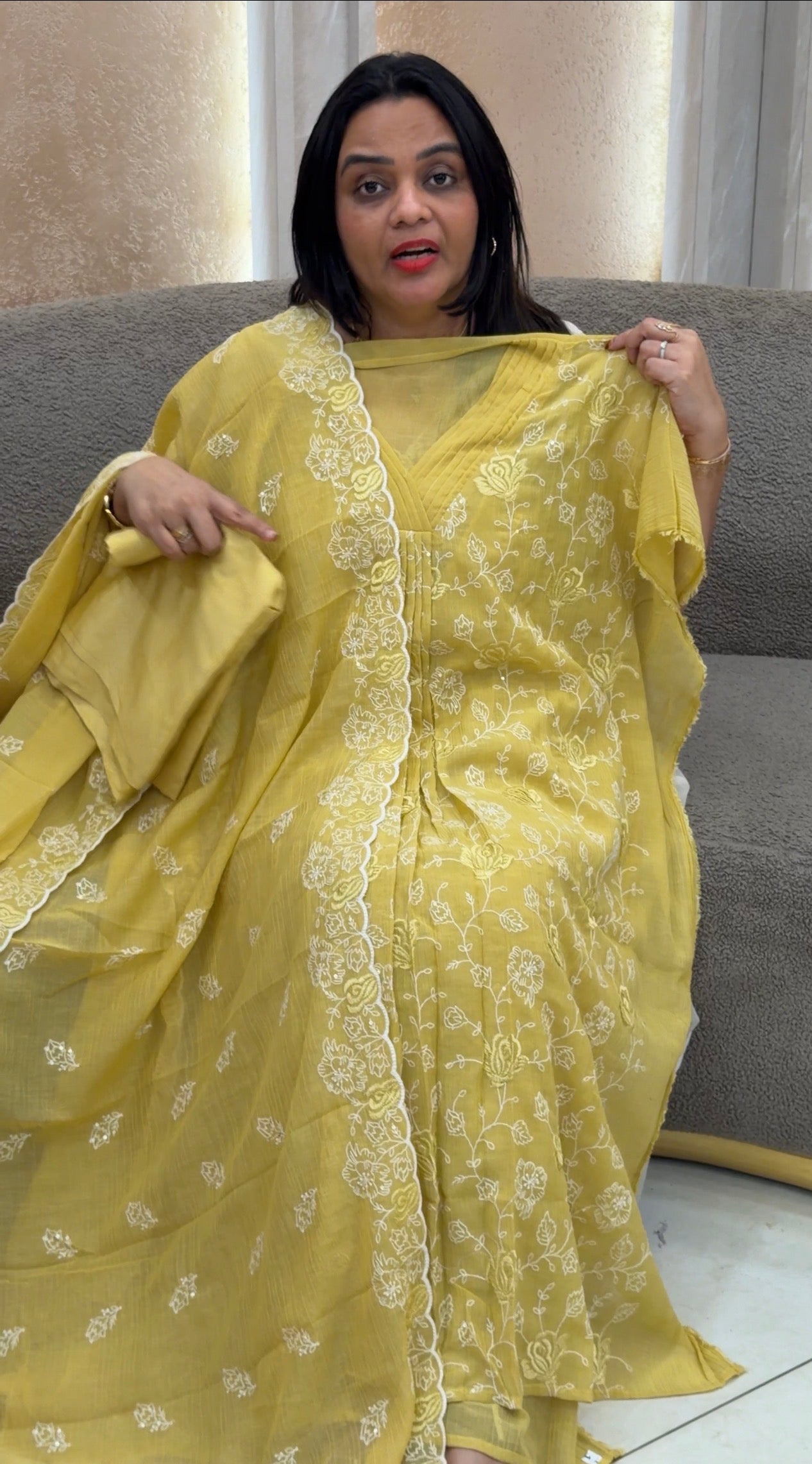 MUL CRUSHED UNSTITCHED SALWAR SUTS - IHA 33281