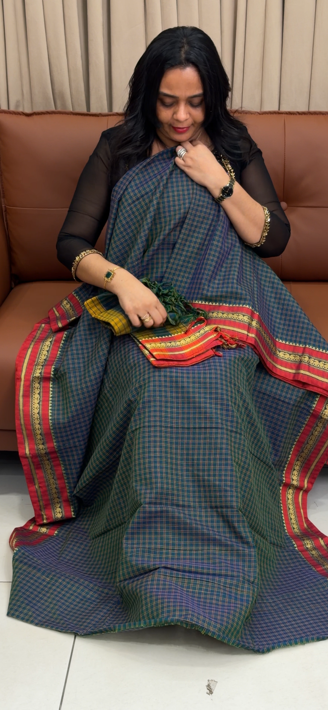 HANDLOOM COTTON UNSTITCHED SALWAR SUITS - IHA 35042