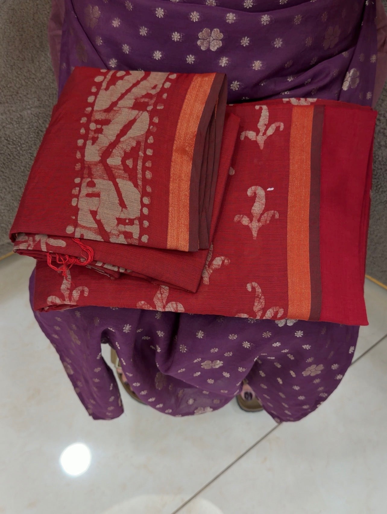 BATIK PRINTED UNSTITCHED SALWAR SUITS - IHA 32858