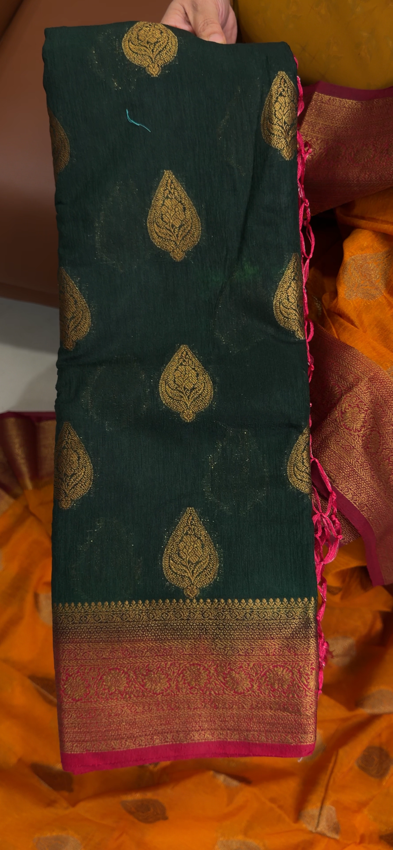 SEMI BANARASI SAREES - IHA 34411