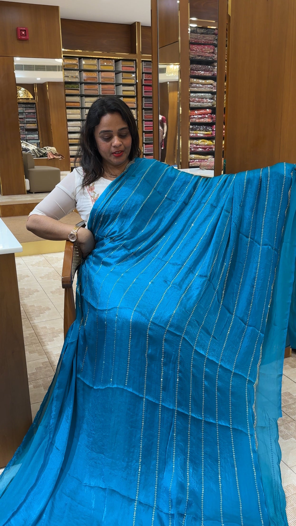 FORWARD VELVET ORGANZA SAREES - IHA 25270
