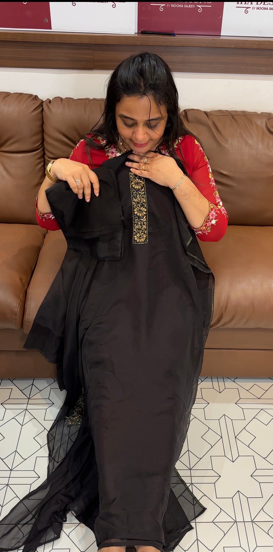 HAND WORKED ORGANZA UNSTITCHED SALWAR SUITS - IHA 27773