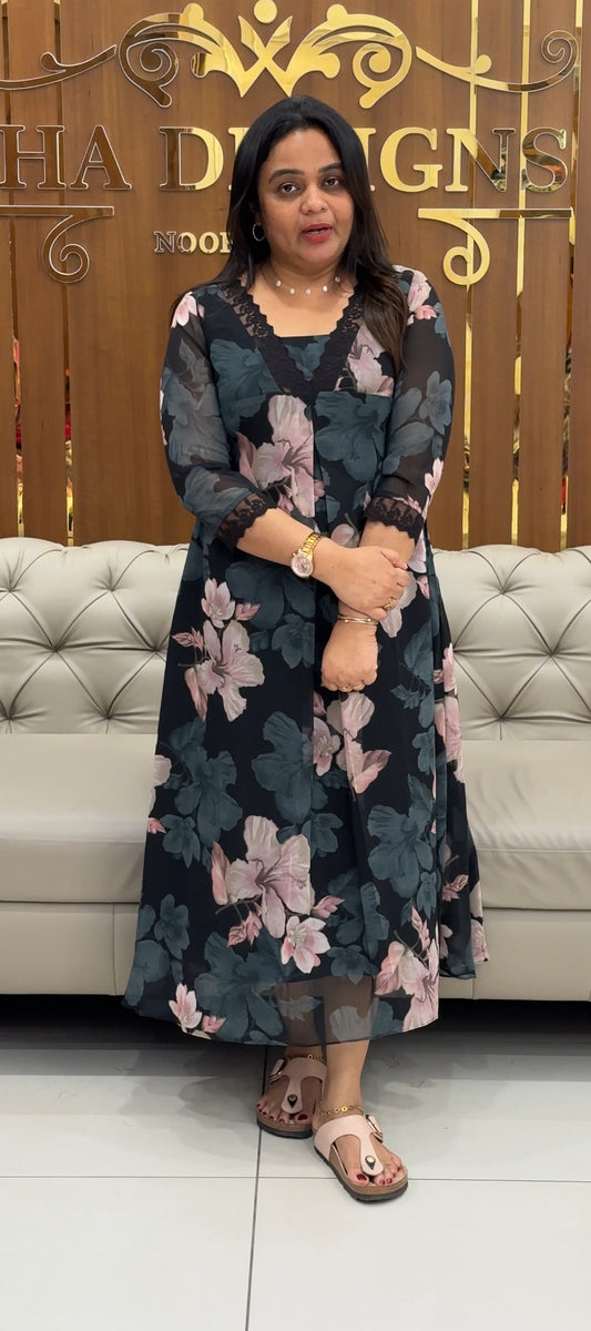 IHA'S IN-HOUSE PRINTED ALINE TOPS  - IHA 29200