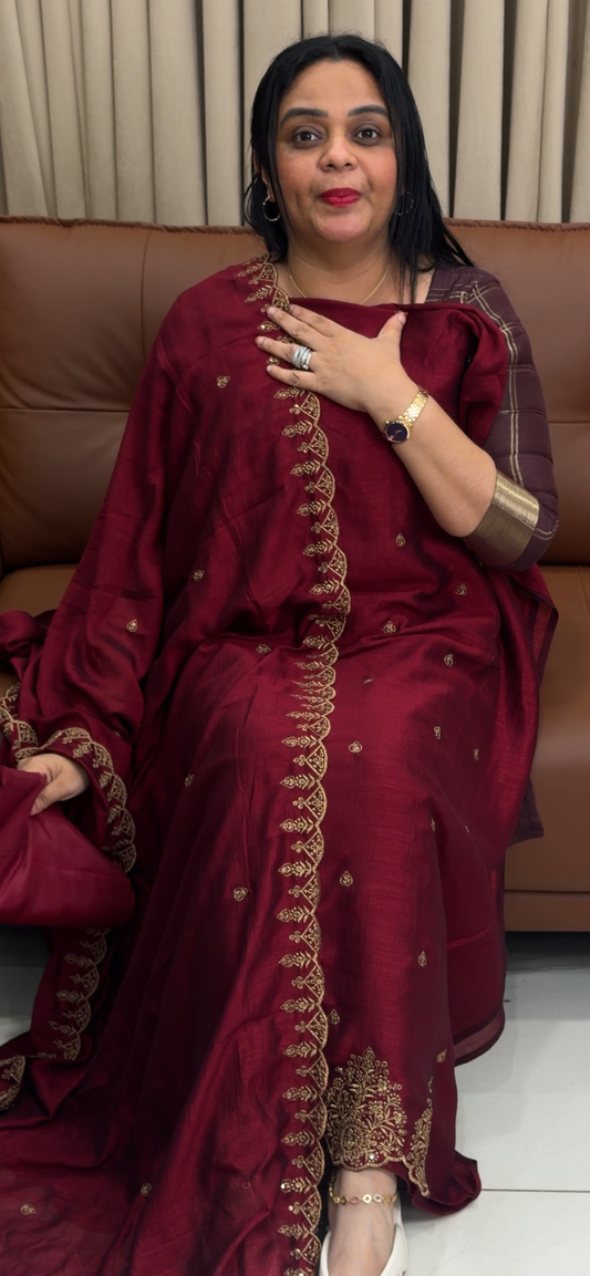 FORWARD SEMI RAW SILK UNSTITCHED SALWAR SUITS - IHA 34678