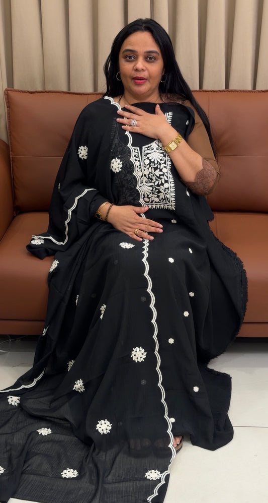 MUL CRUSHED UNSTITCHED SALWAR SUITS - IHA 35305