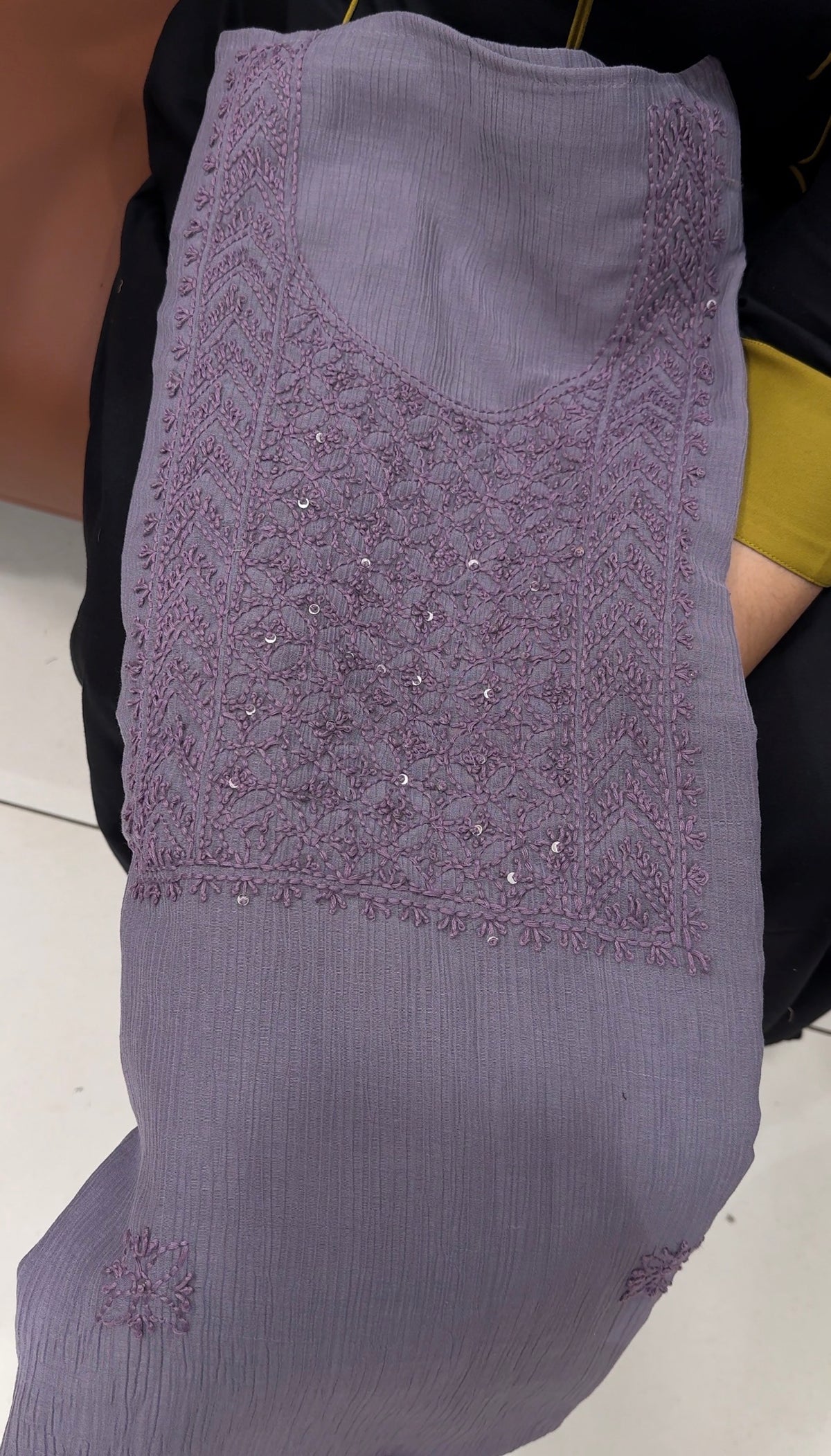 LUCKNOWI CHIKANKARI UNSTITCHED SALWAR SUITS -IHA 35401